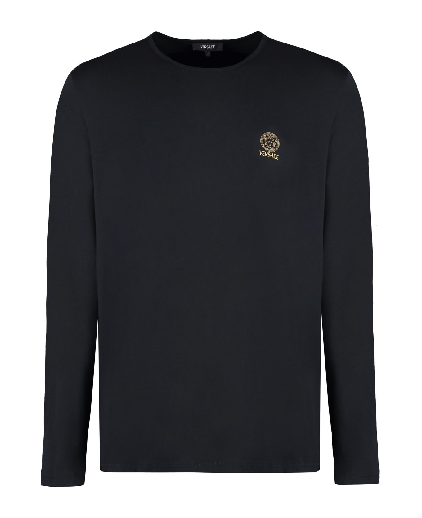 Versace Long Sleeve Cotton T-shirt - black