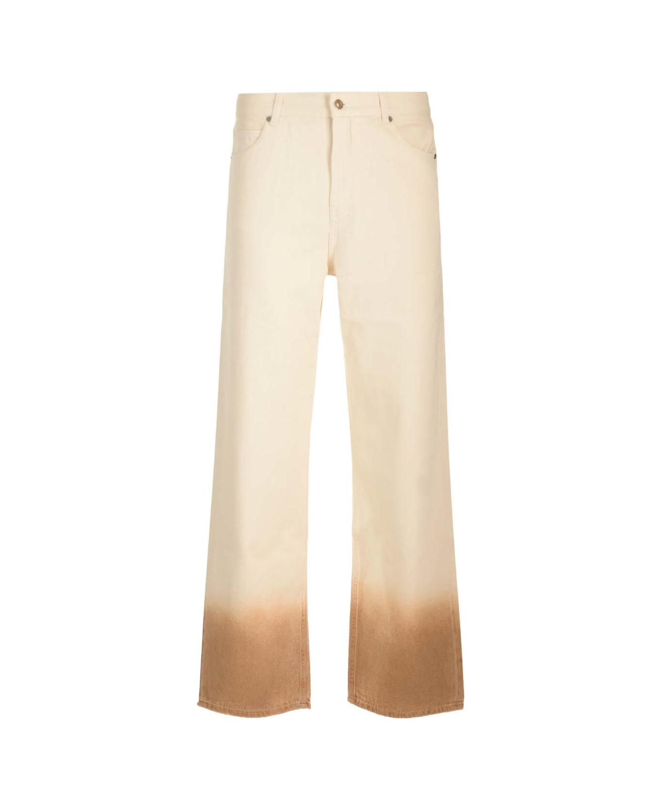 Alanui Straight Jeans With Dip-dye Effect - Sand ボトムス