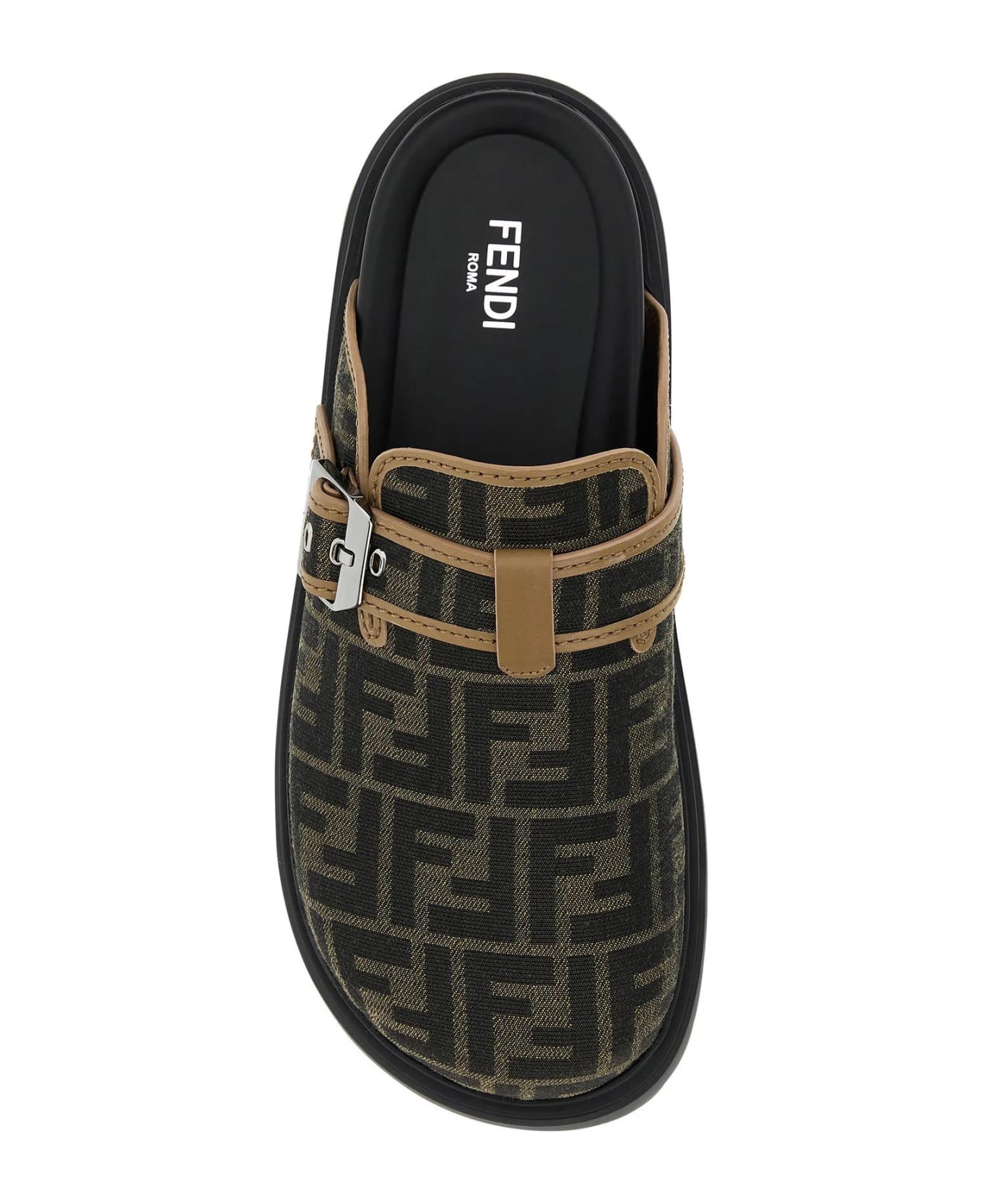 Fendi Embroidered Fabric Fendi Feel Slippers - TABACCONEROSAND