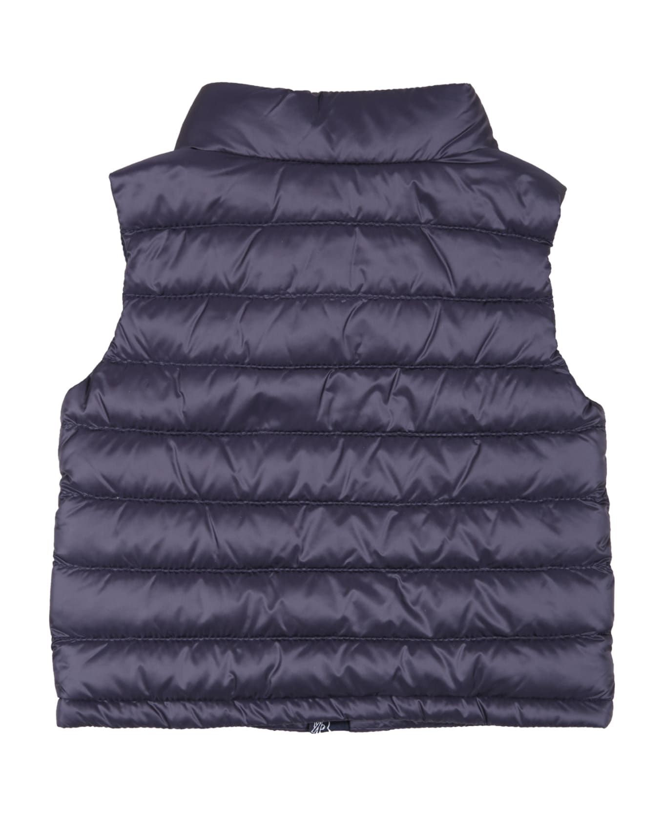 Moncler Blue Gilet "vard" For Baby Boy With Logo Patch - Blue