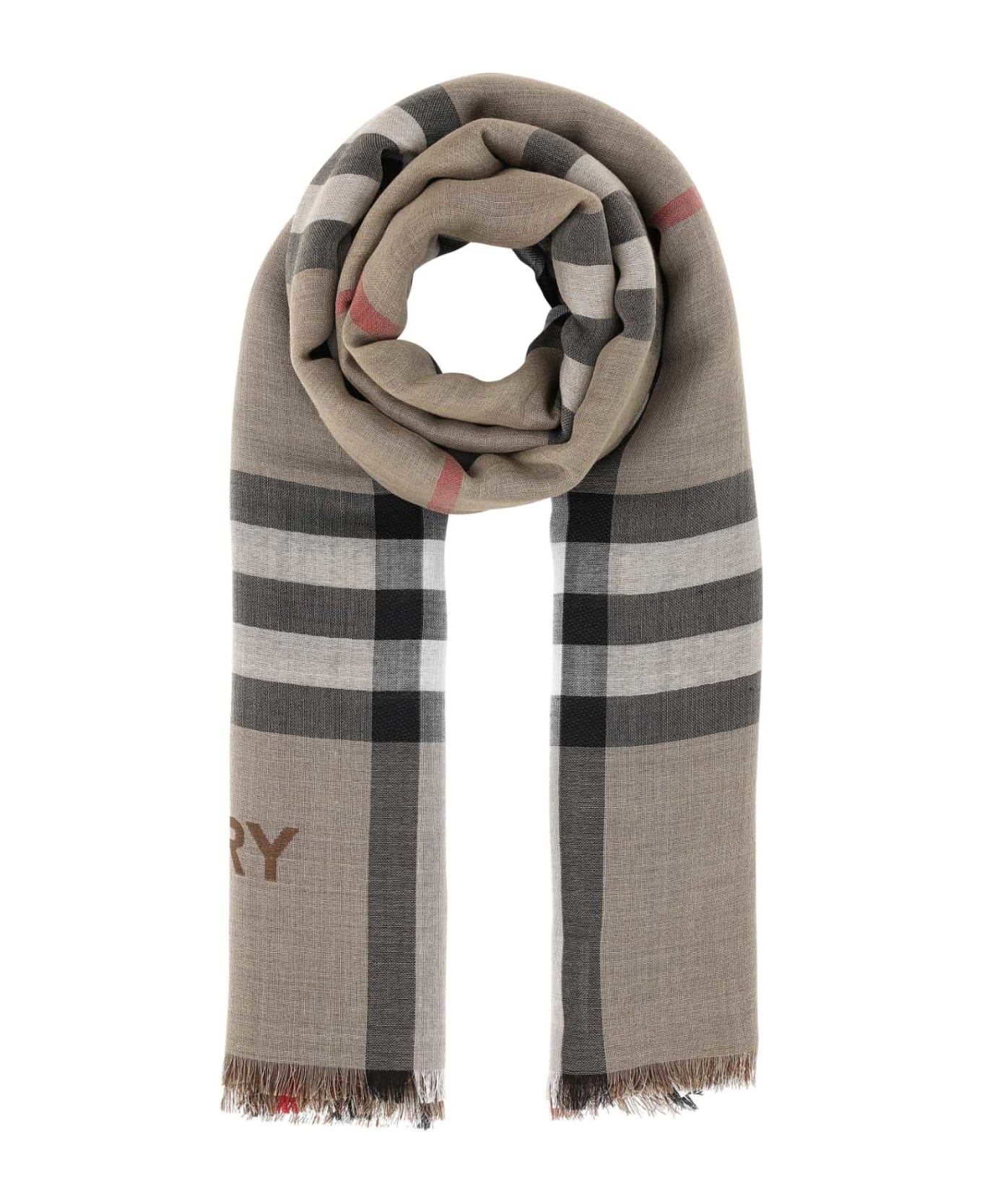 Burberry Embroidered Wool Blend Scarf - ARCHIVEBEIGE スカーフ
