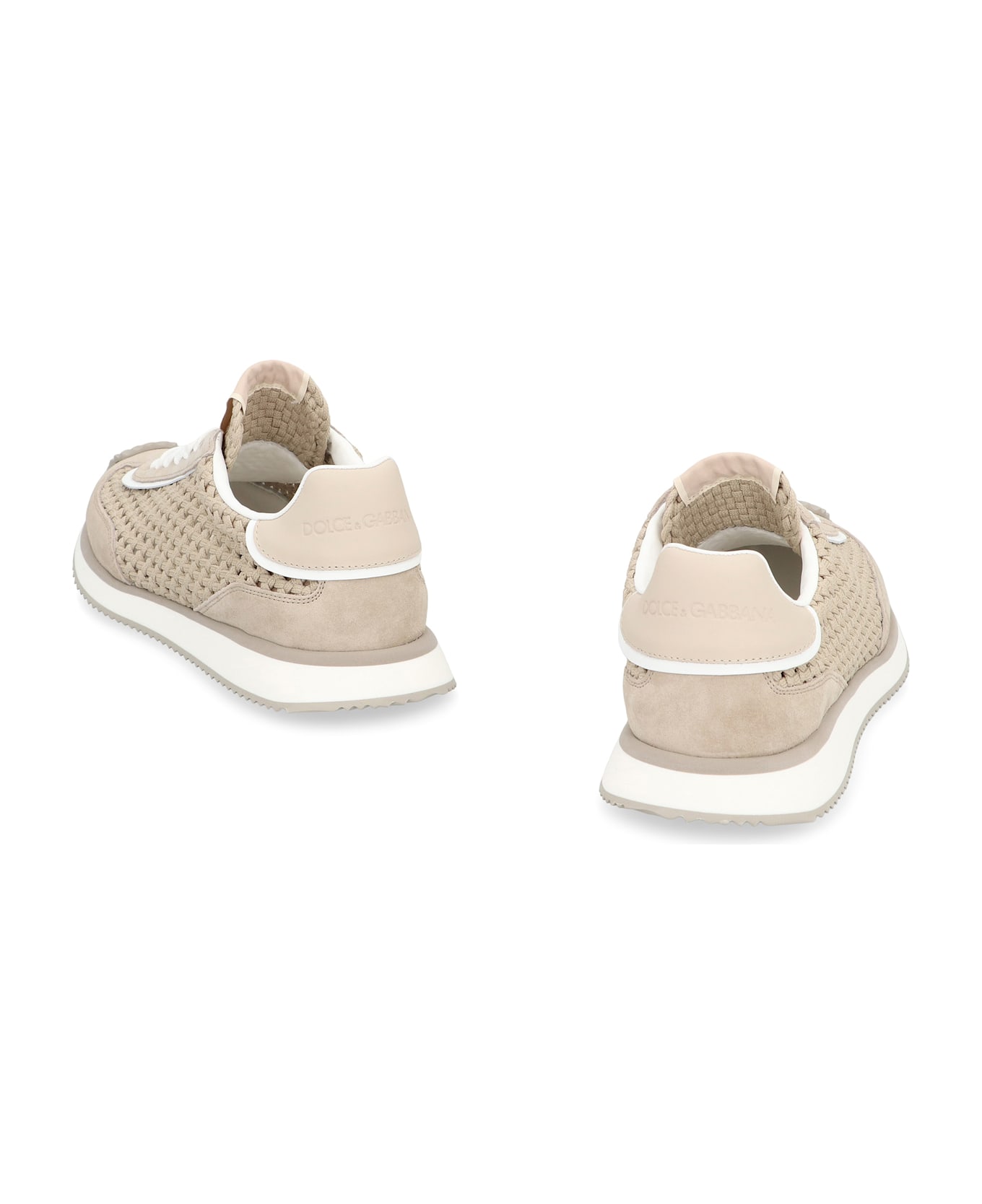 Dolce 
Gabbana Leather And Fabric Low-top Sneakers - Sand