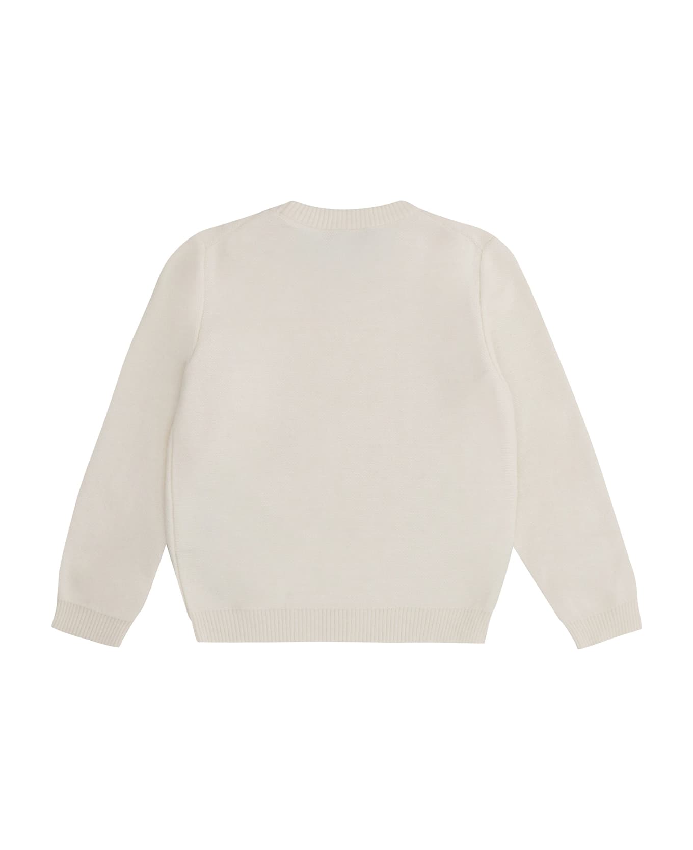 Young Versace Wool-blend Crew-neck Sweater - Ivory