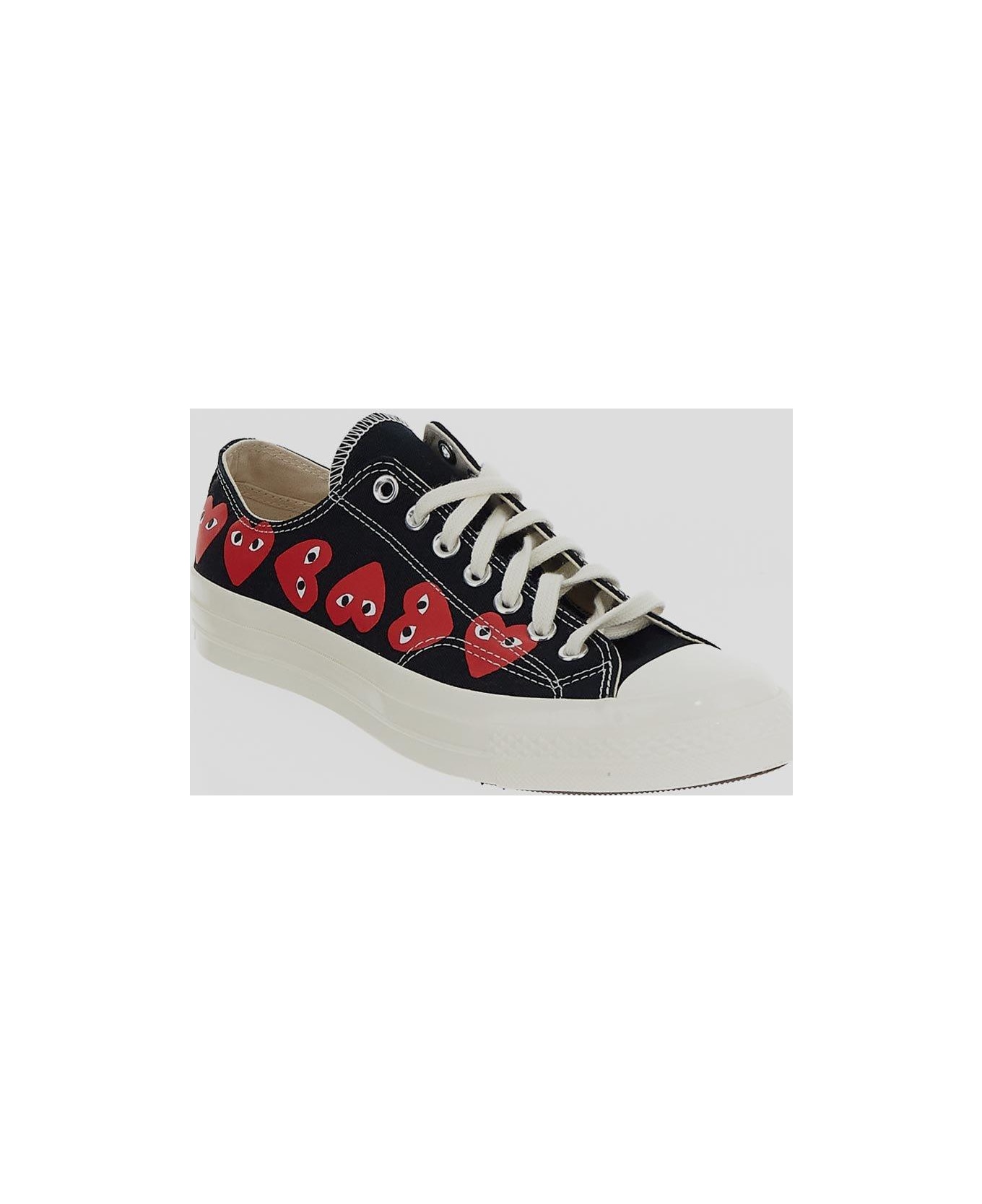 Comme des Garçons X Converse Chuck 70 Heart Printed Lace-up Sneakers - Black スニーカー