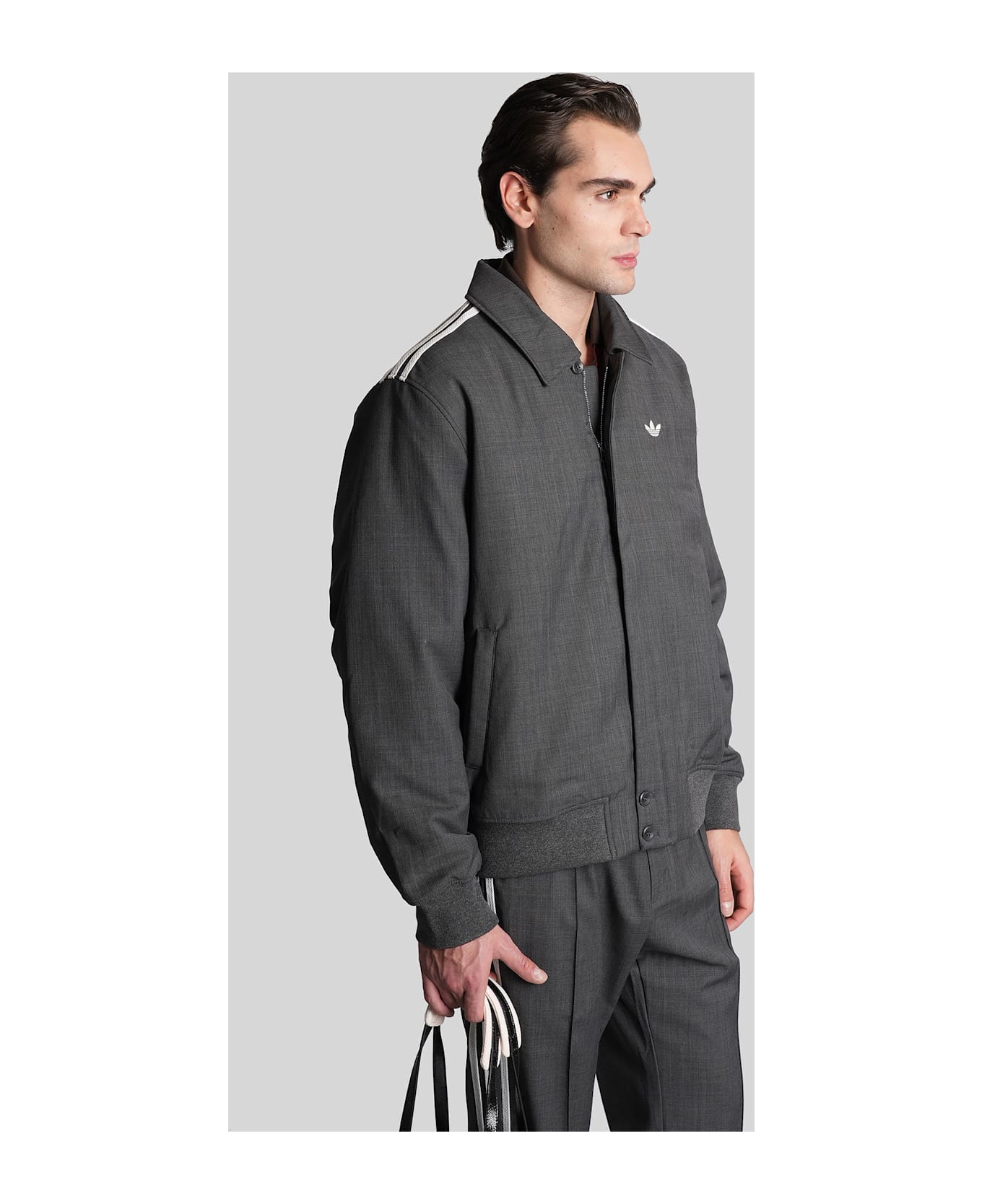 Adidas Originals by Wales Bonner Wool Blouson Casual Jacket In Grey Polyester - grey