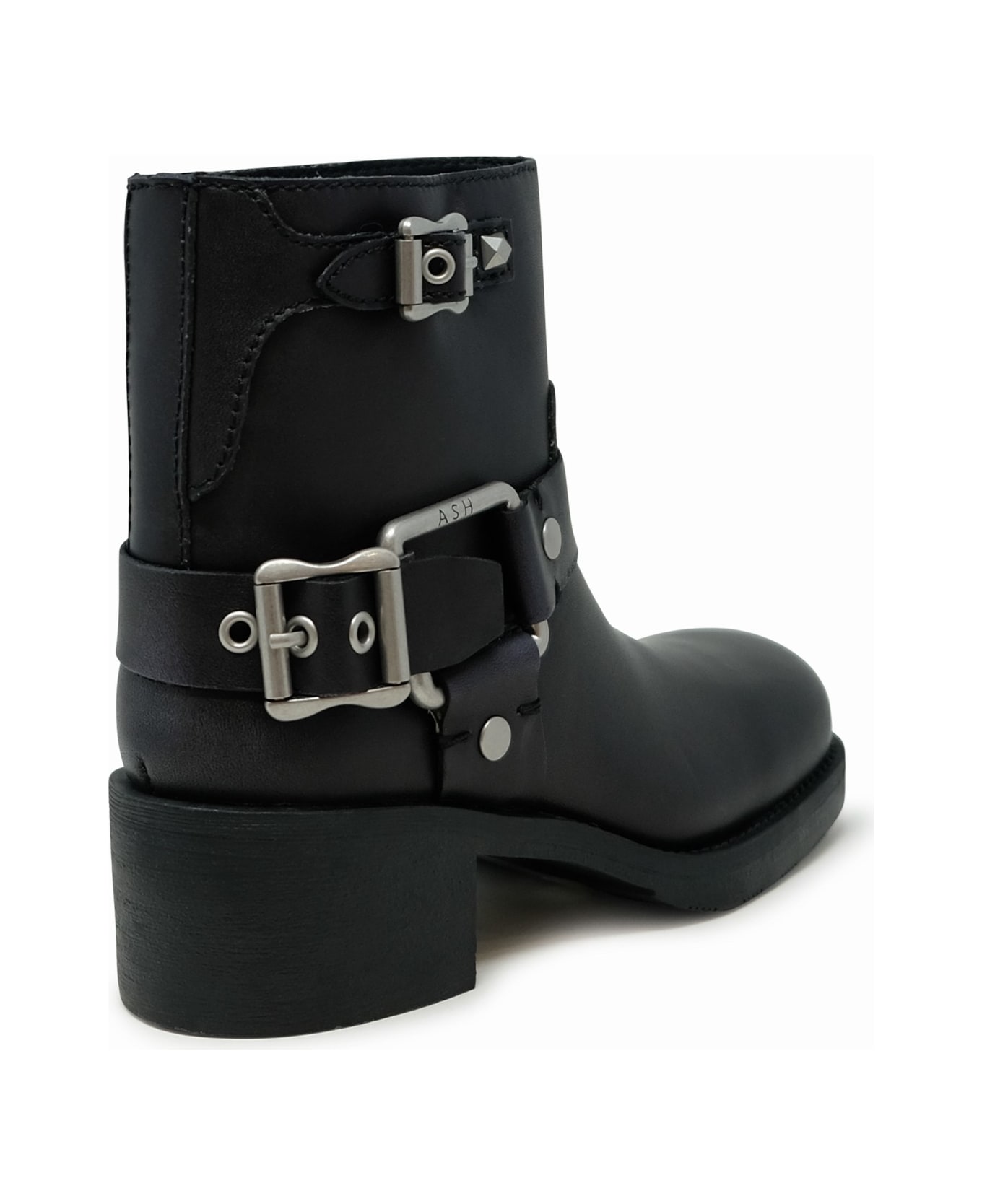 Ash Black Leather Boots - BLACK