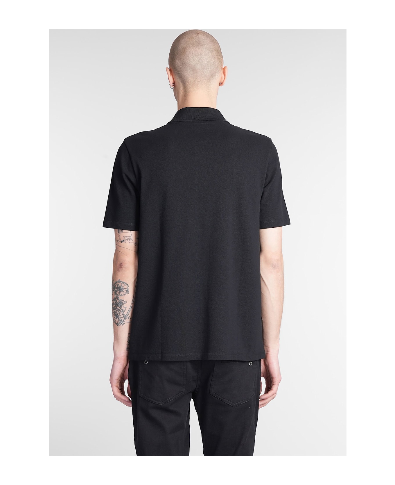 Balmain Polo In Black Cotton - black