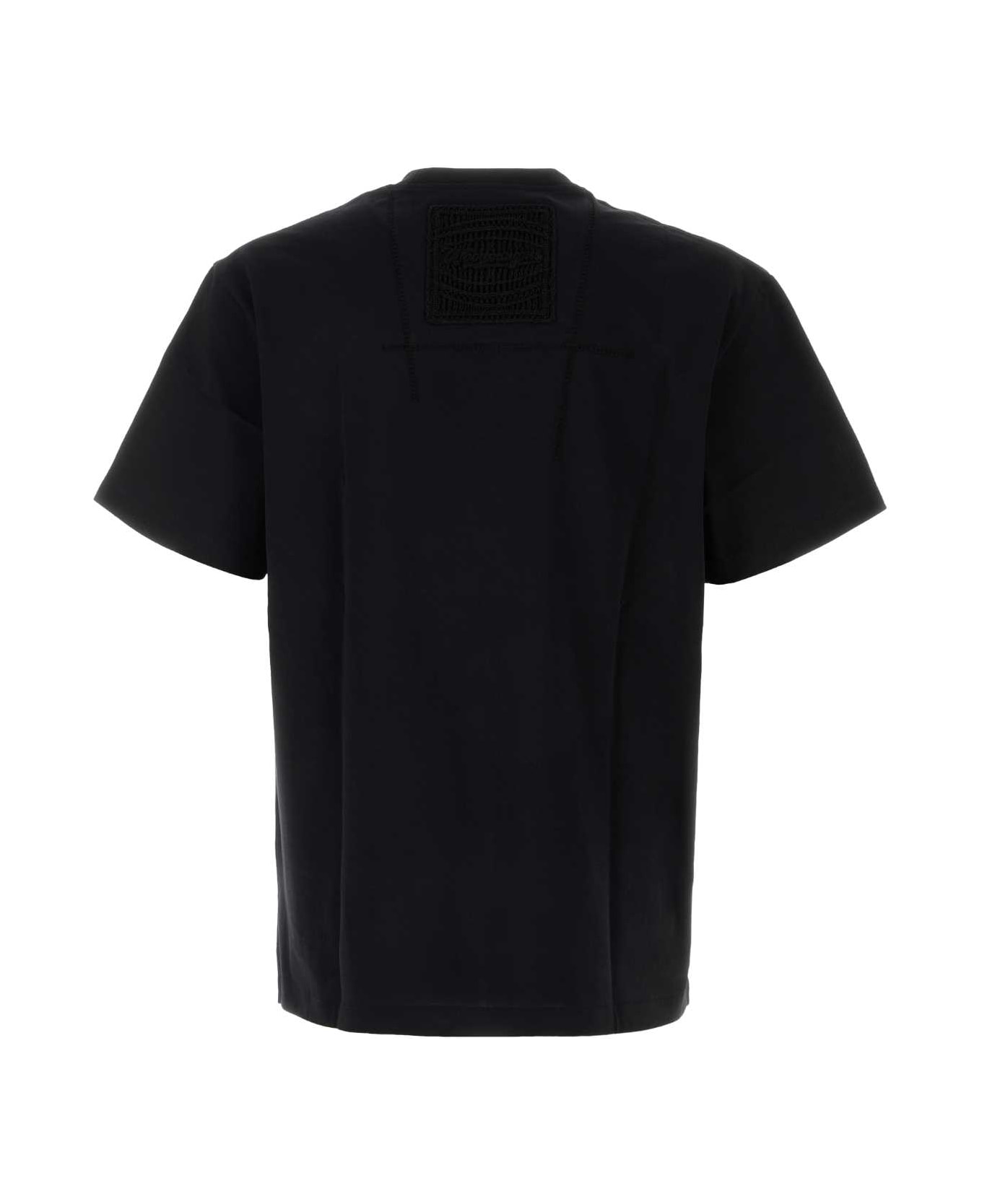 WOOYOUNGMI Black Cotton T-shirt - BLACK