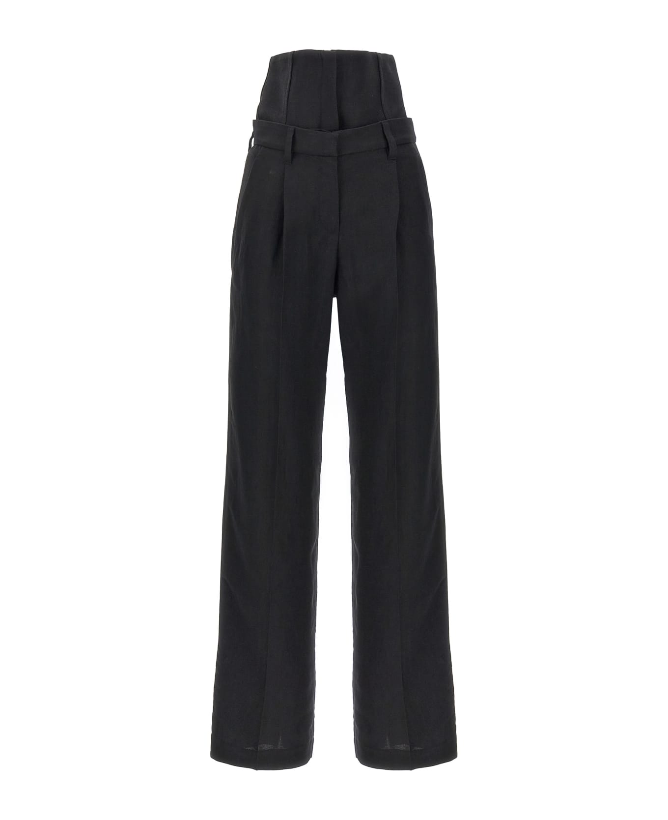 Brunello Cucinelli High Waisted Tailored Trousers - Black ボトムス