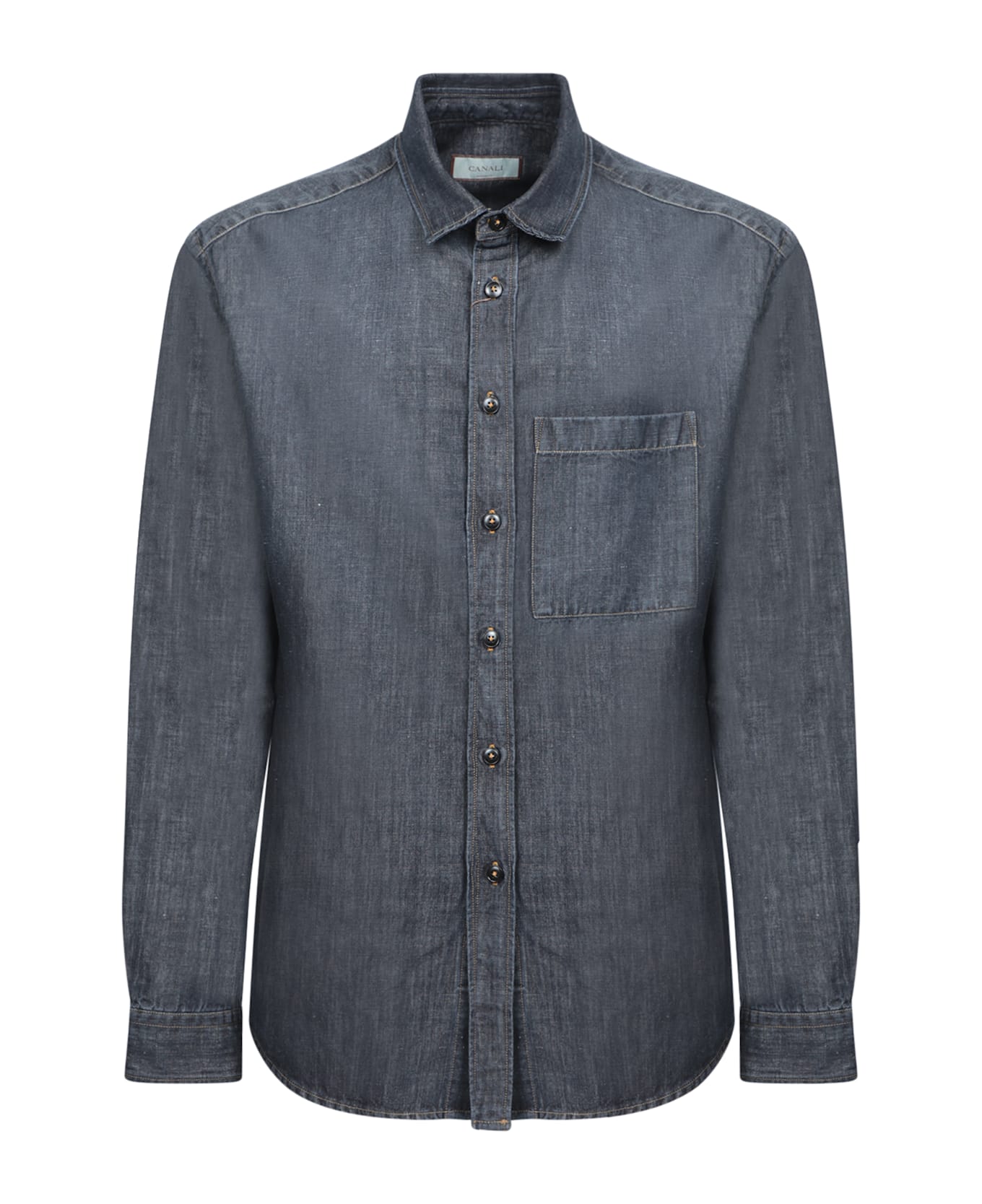 Canali Blue Denim Overshirt - Blue