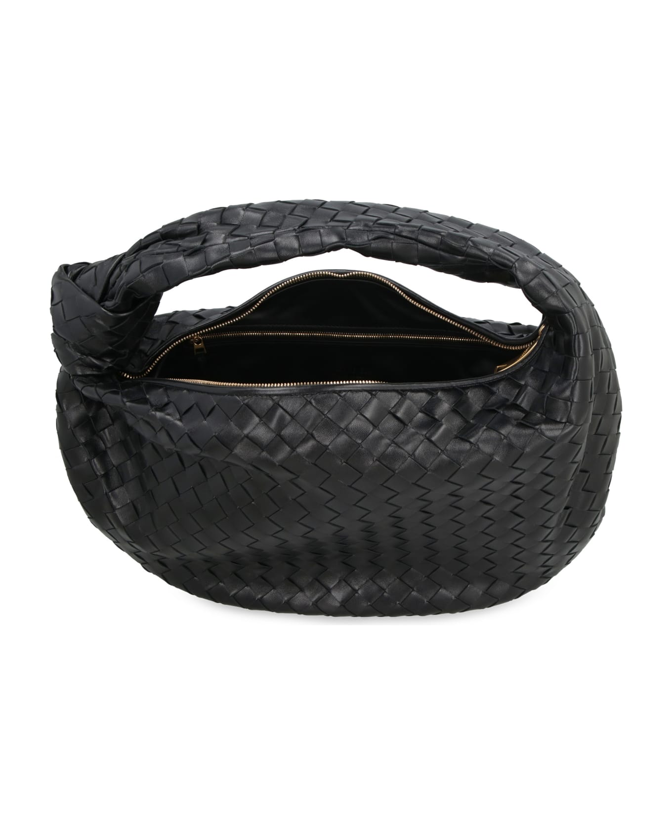 Bottega Veneta Jodie Leather Handbag - BLACKGOLD