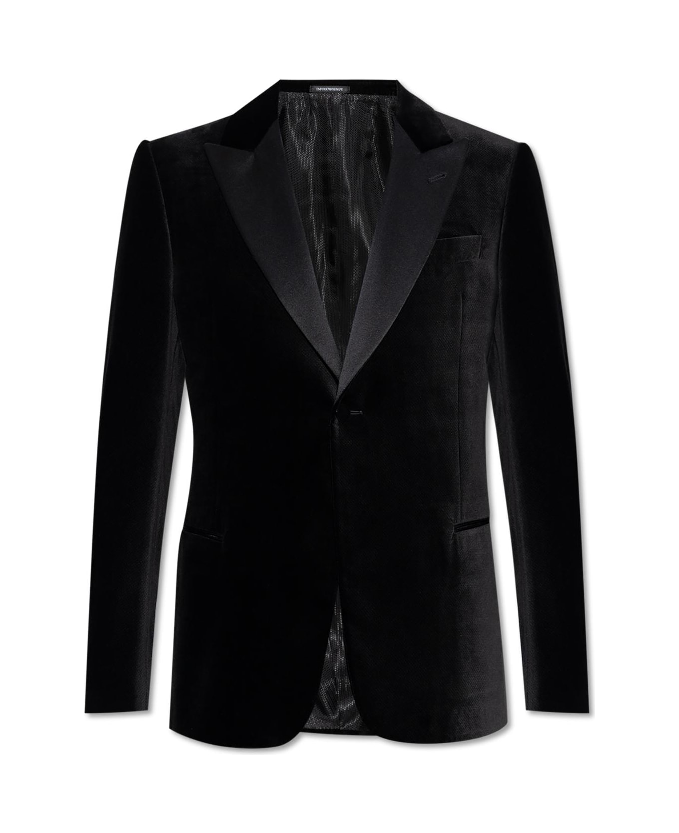 Emporio Armani Velvet Tuxedo Jacket - Nero Carbone