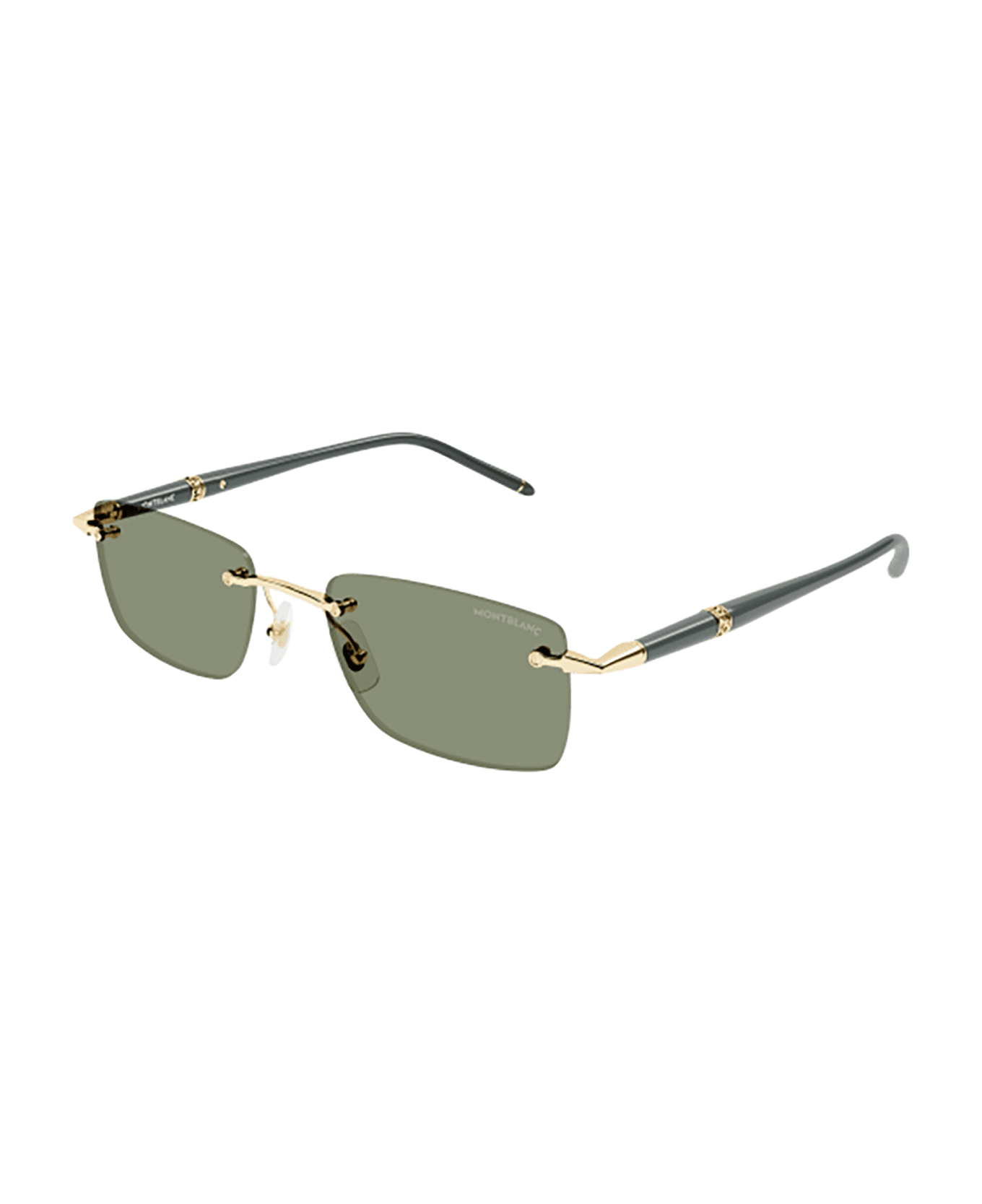 Montblanc MB0344S Sunglasses - Gold Grey Green