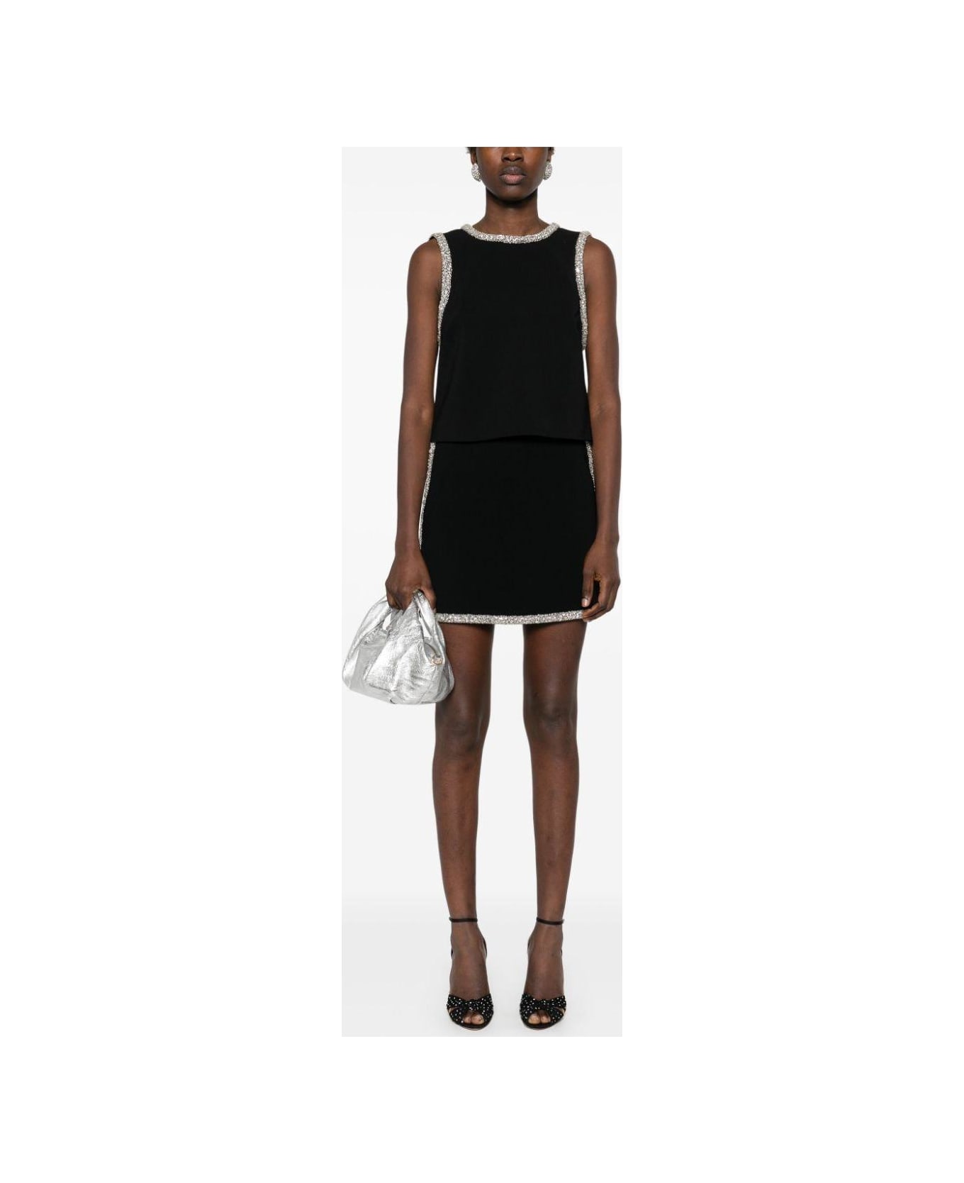 Alice + Olivia Embellished Trim Skirt - Black