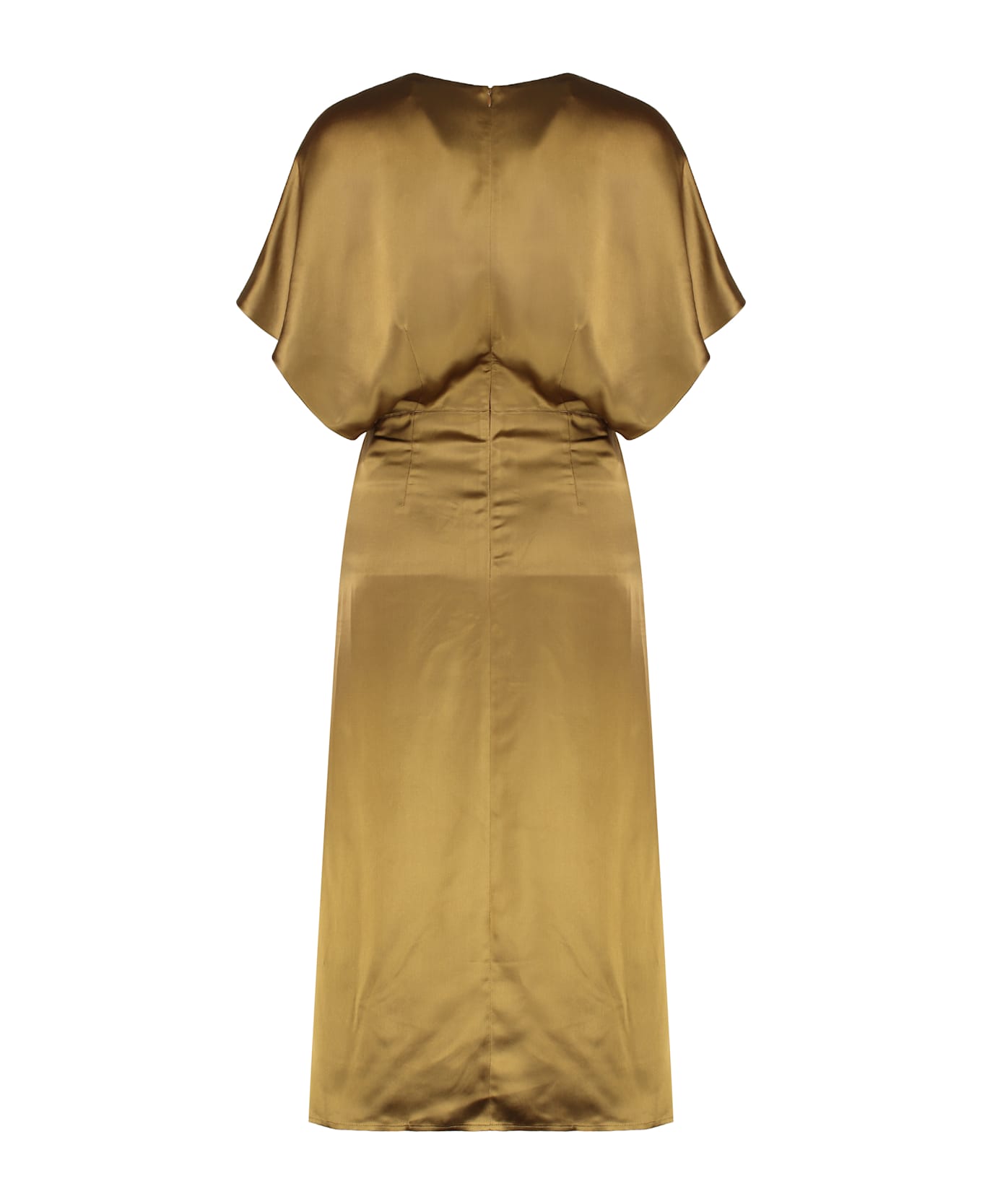 Yves Salomon Satin Dress - Bronze