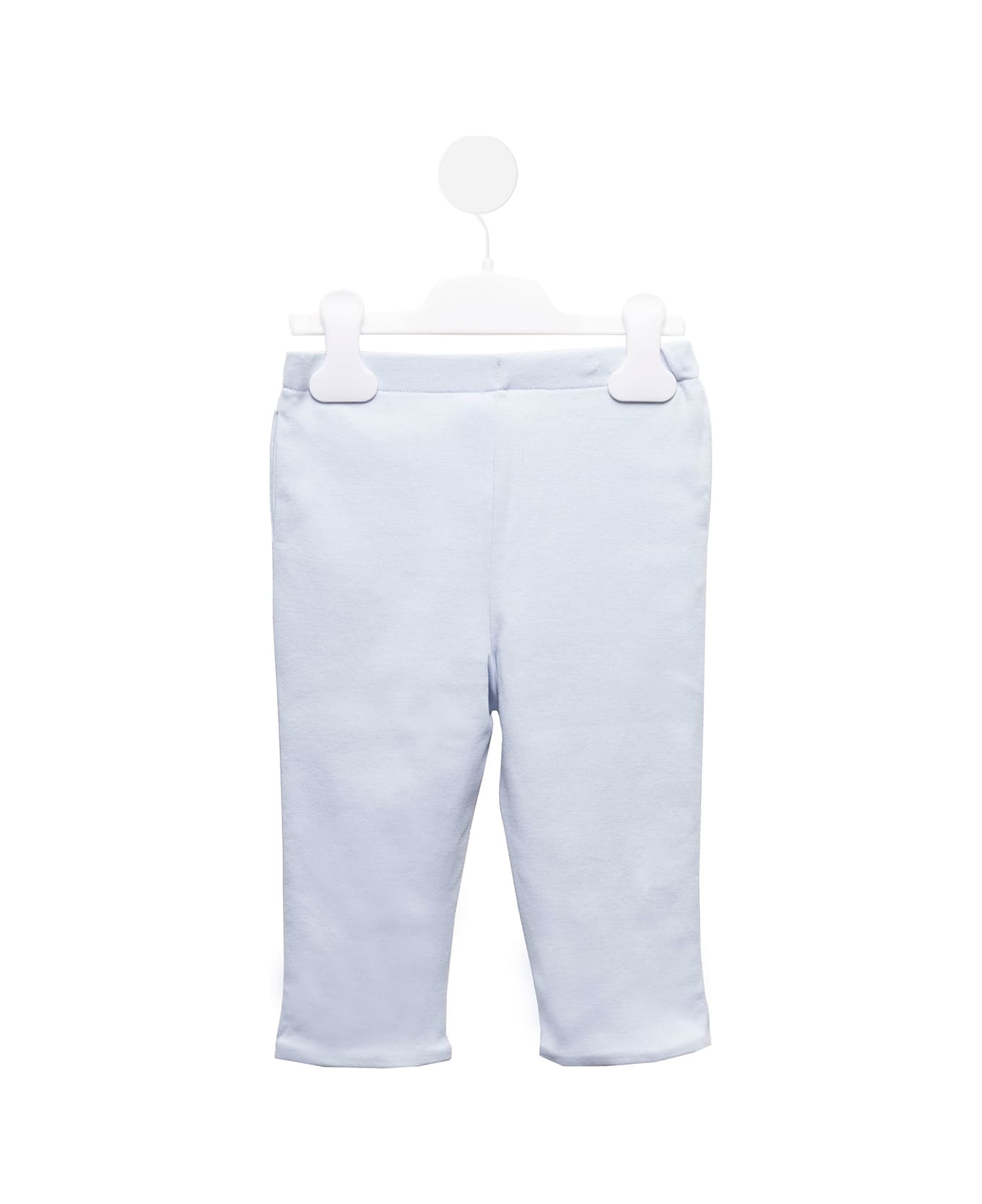 Polo Ralph Lauren Athletic Light Blue Cotton Pants With Logo Polo Ralph Lauren Kids Baby Girl - Blu