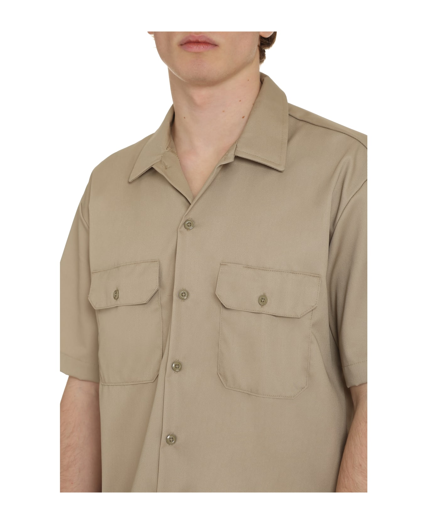 Dickies Short Sleeve Cotton Blend Shirt - Beige