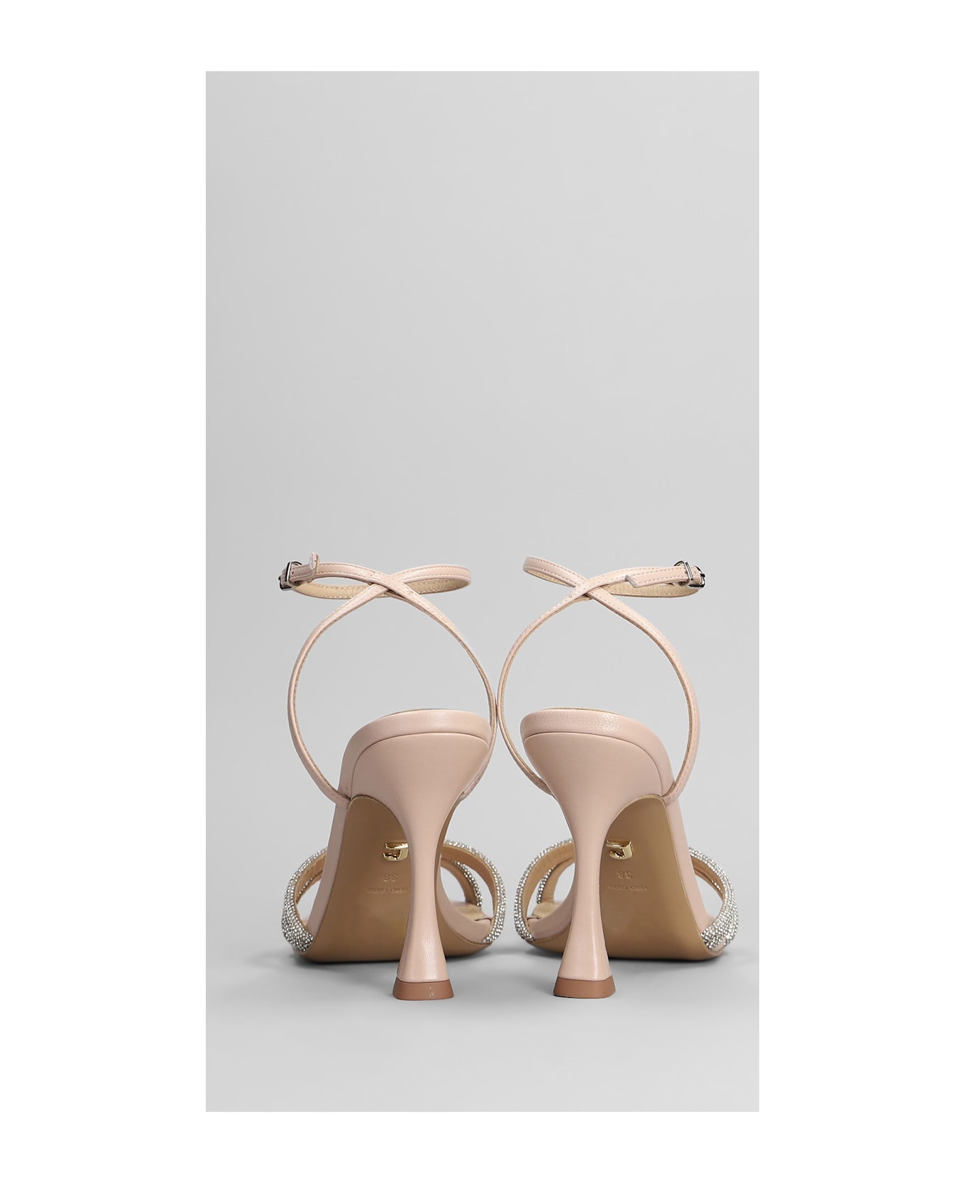 Lola Cruz Sandals In Powder Leather - powder