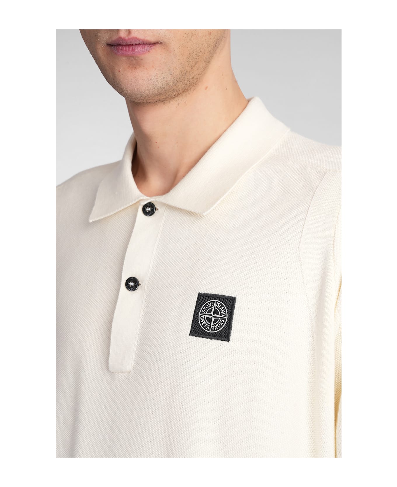 Stone Island Polo In Beige Cotton - beige