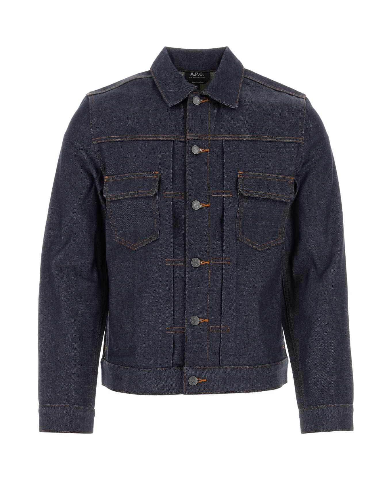 A.P.C. Dark Blue Denim Jacket - BLUE