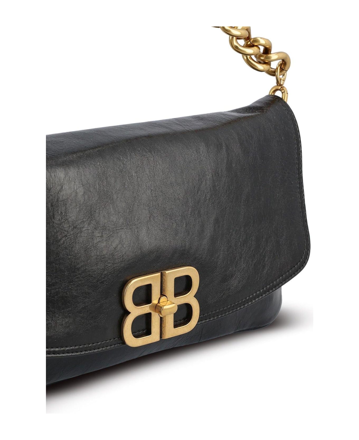 Balenciaga Bb Soft Medium Flap Shoulder Bag - Black