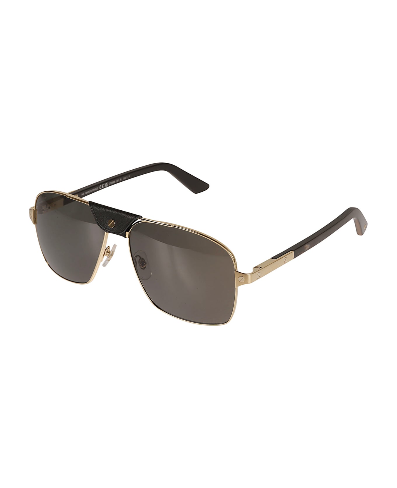 Cartier Eyewear Aviator Logo Detail Sunglasses - Gold/Black