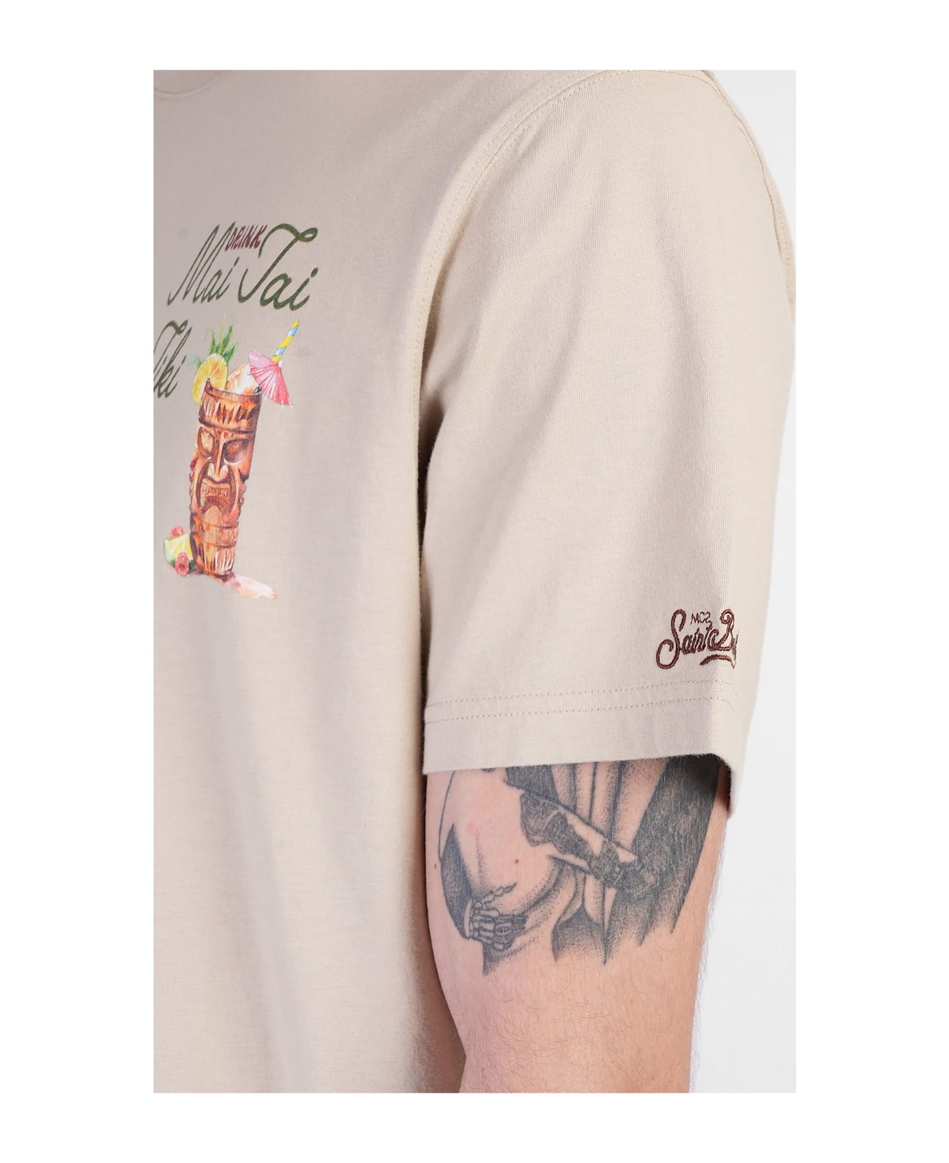 MC2 Saint Barth Tshirt Man T-shirt In Taupe Cotton - taupe