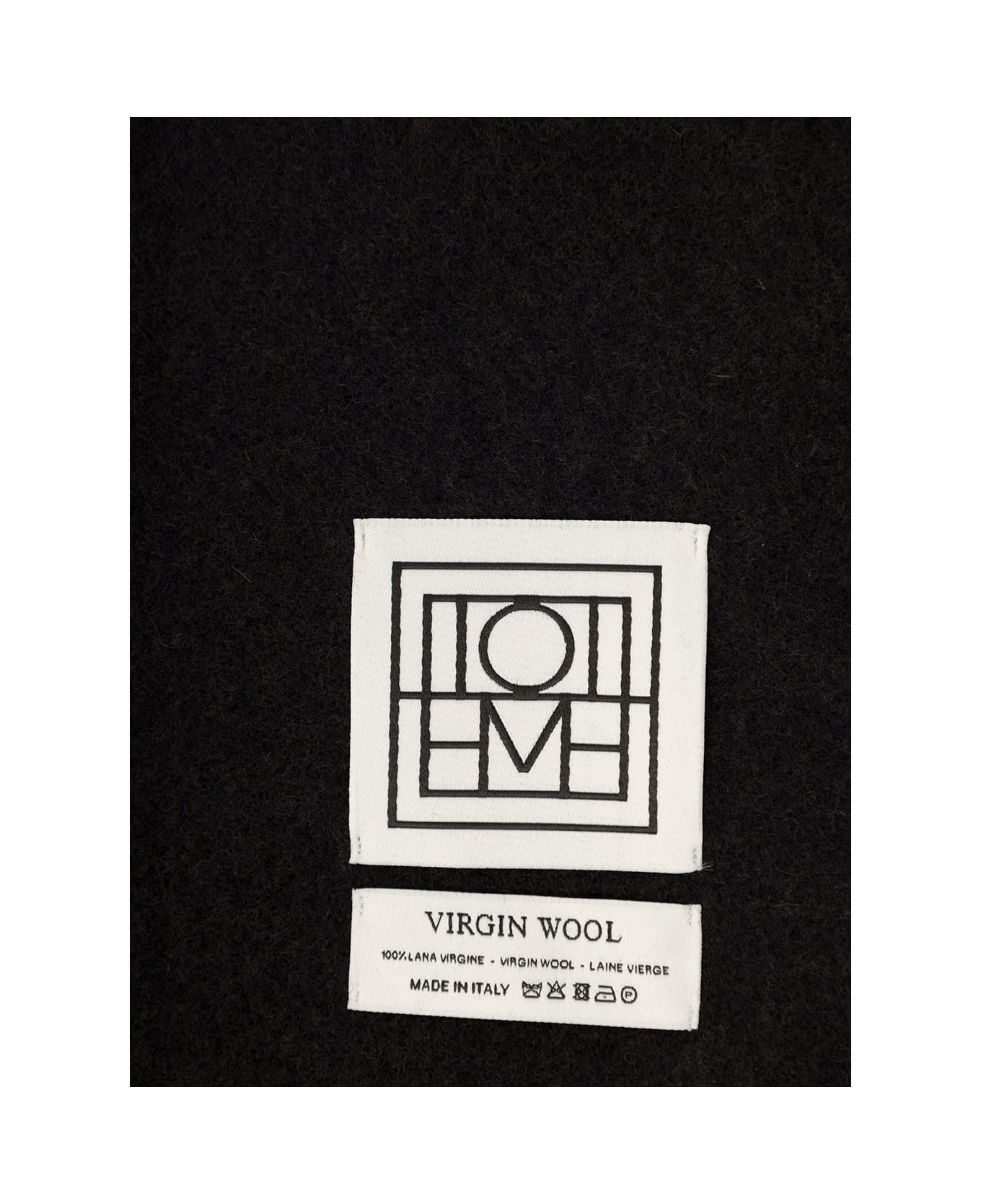 Totême Brown Scarf With Jacquard Logo In Wool Woman - Grey スカーフ＆ストール
