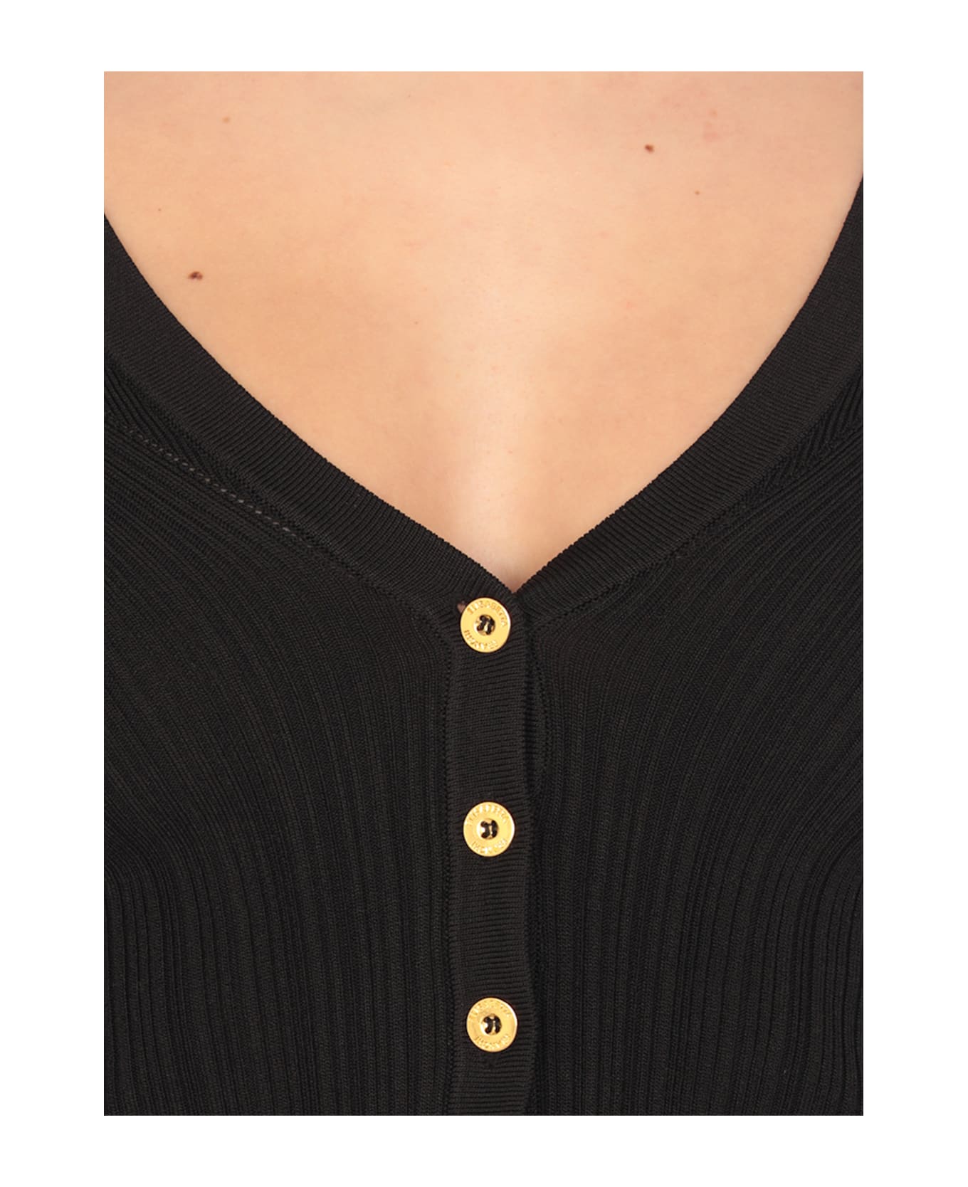 Elisabetta Franchi Viscose Blend Cardigan - Black