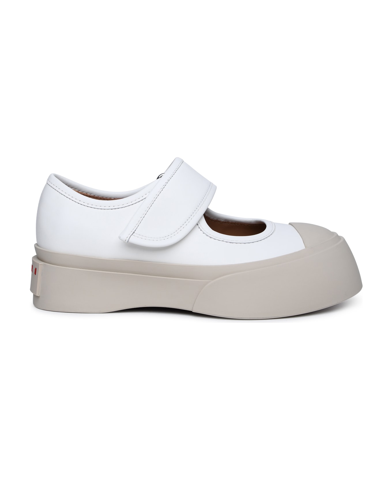 Marni 'mary Jane' White Nappa Leather Sneakers - White