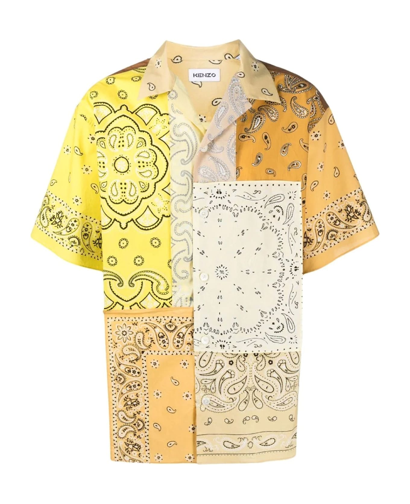 Kenzo Patchwork Short Sleeves Shirt - Yellow