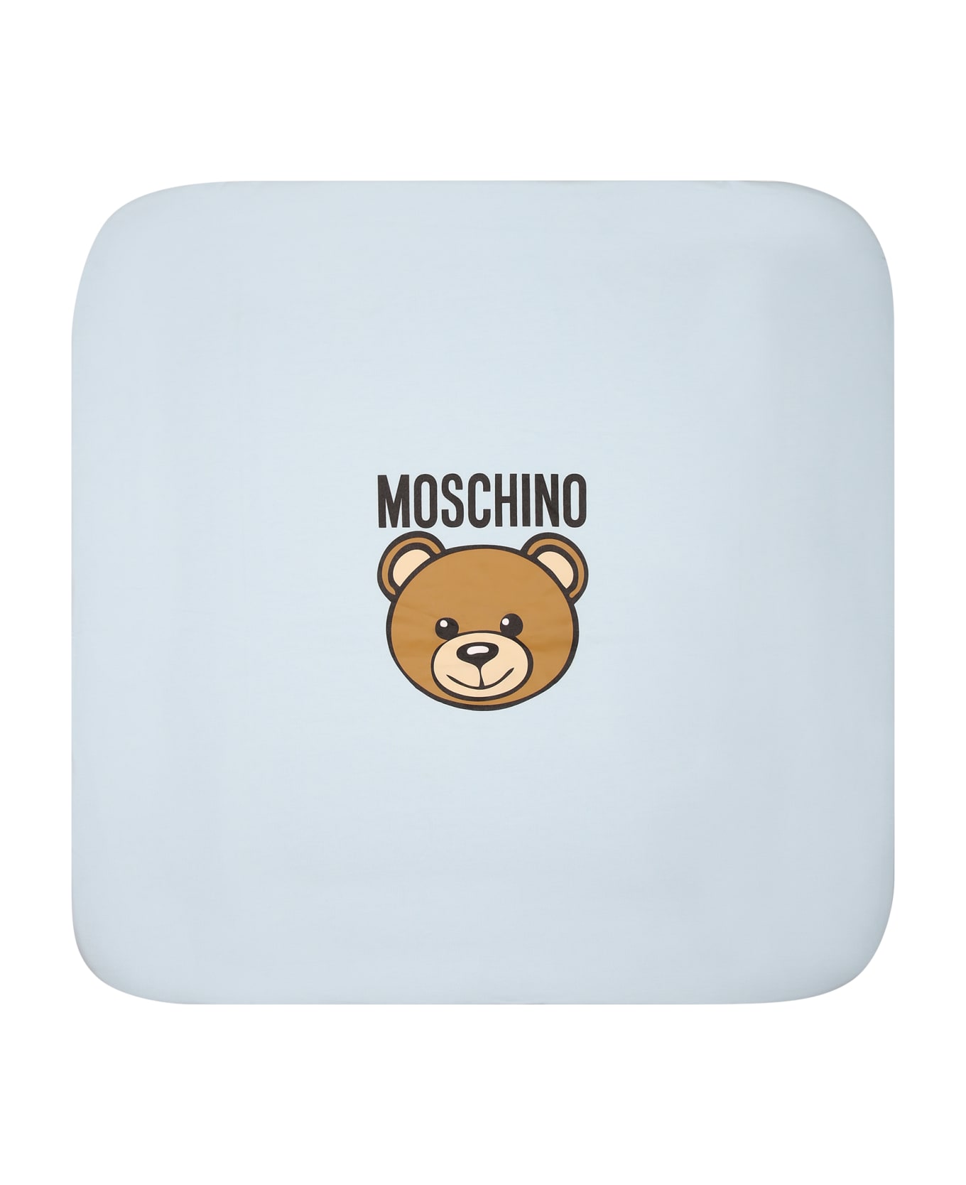 Moschino Light Blue Baby Boy Blanket With Teddy Bear And Logo - Light Blue アクセサリー＆ギフト