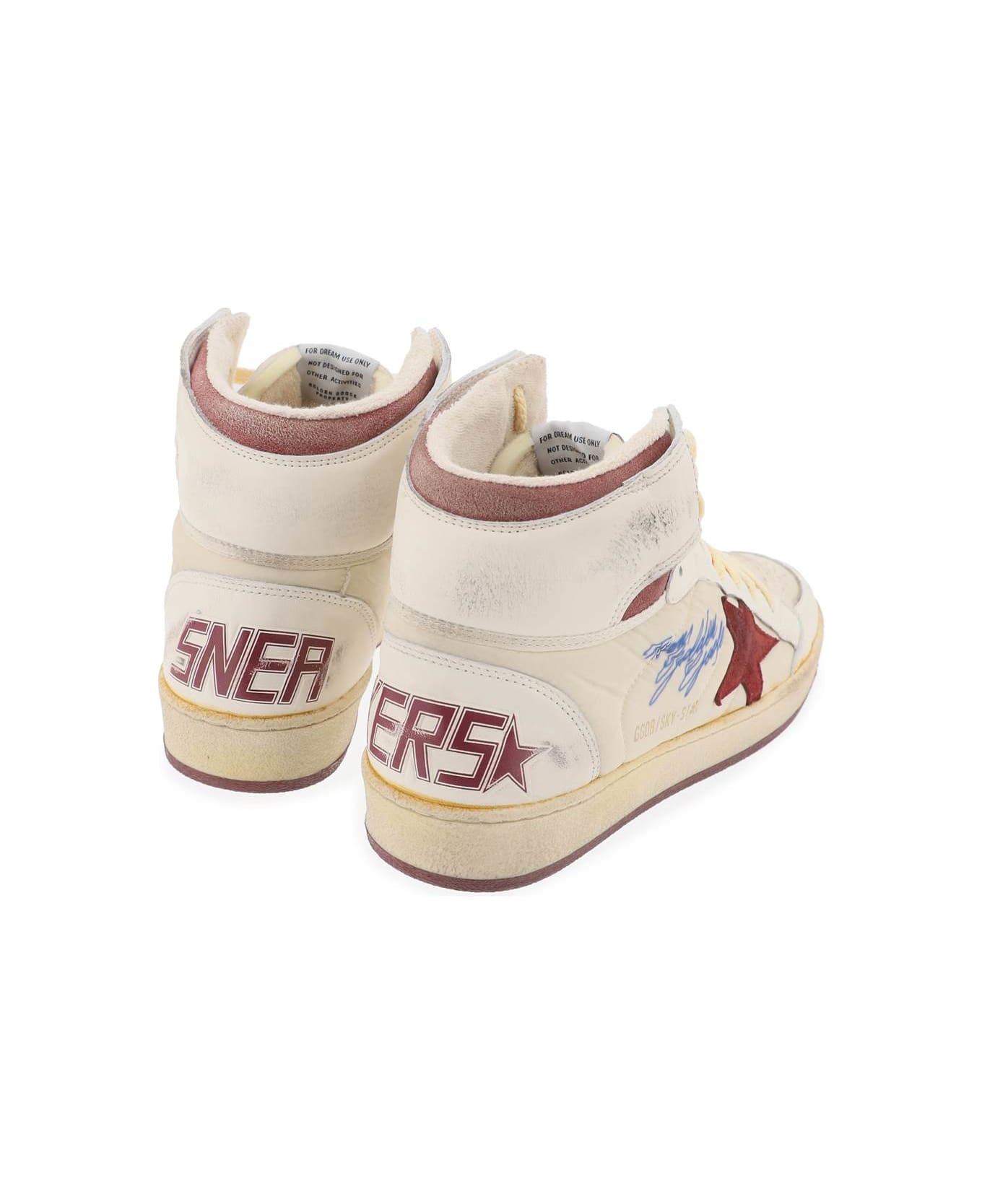 Golden Goose Sky-star Hi-top Sneakers - BEIGE POMEGRANADE WHITE RED