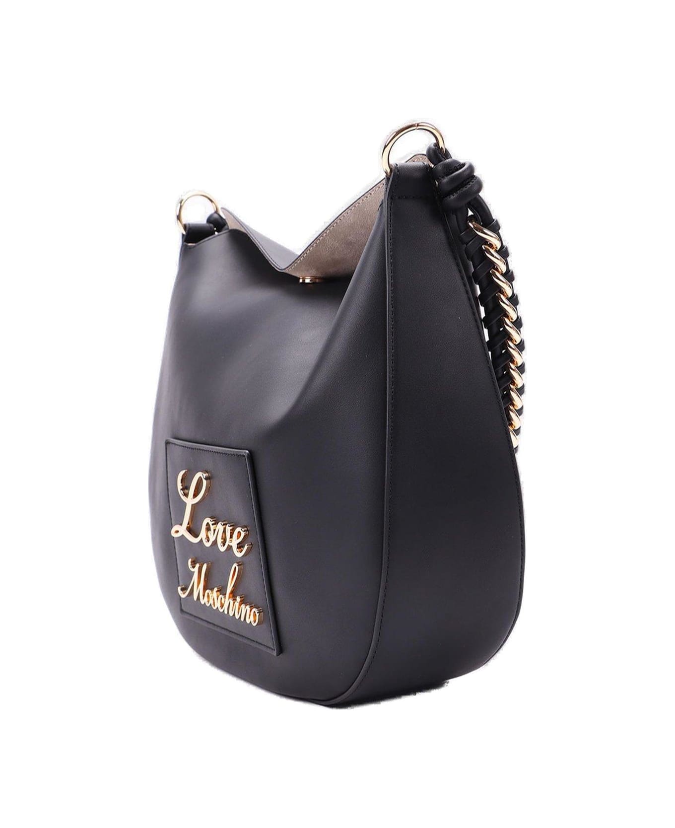 Love Moschino Logo-lettering Magnetic Fastened Shoulder Bag - Nero