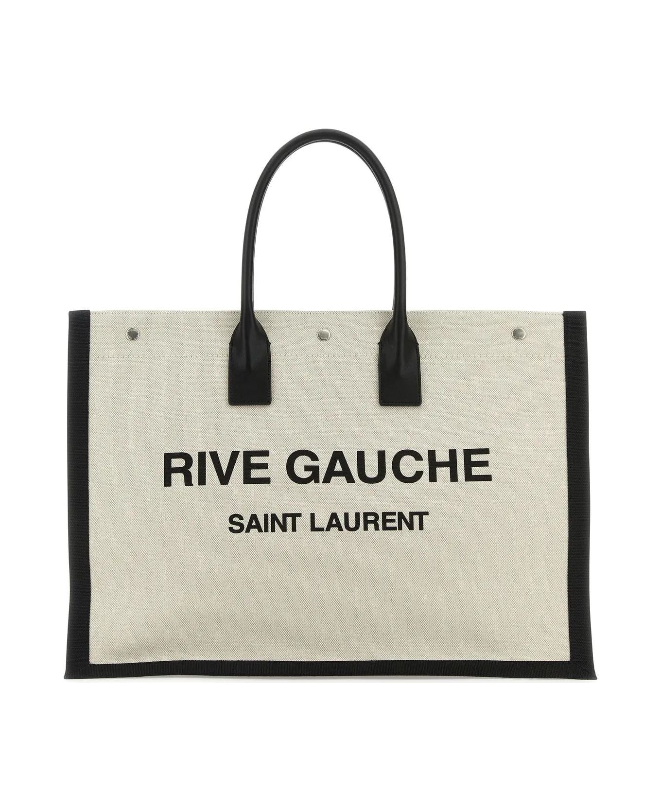 Saint Laurent Sand Canvas Large Rive Gauche Shopping Bag