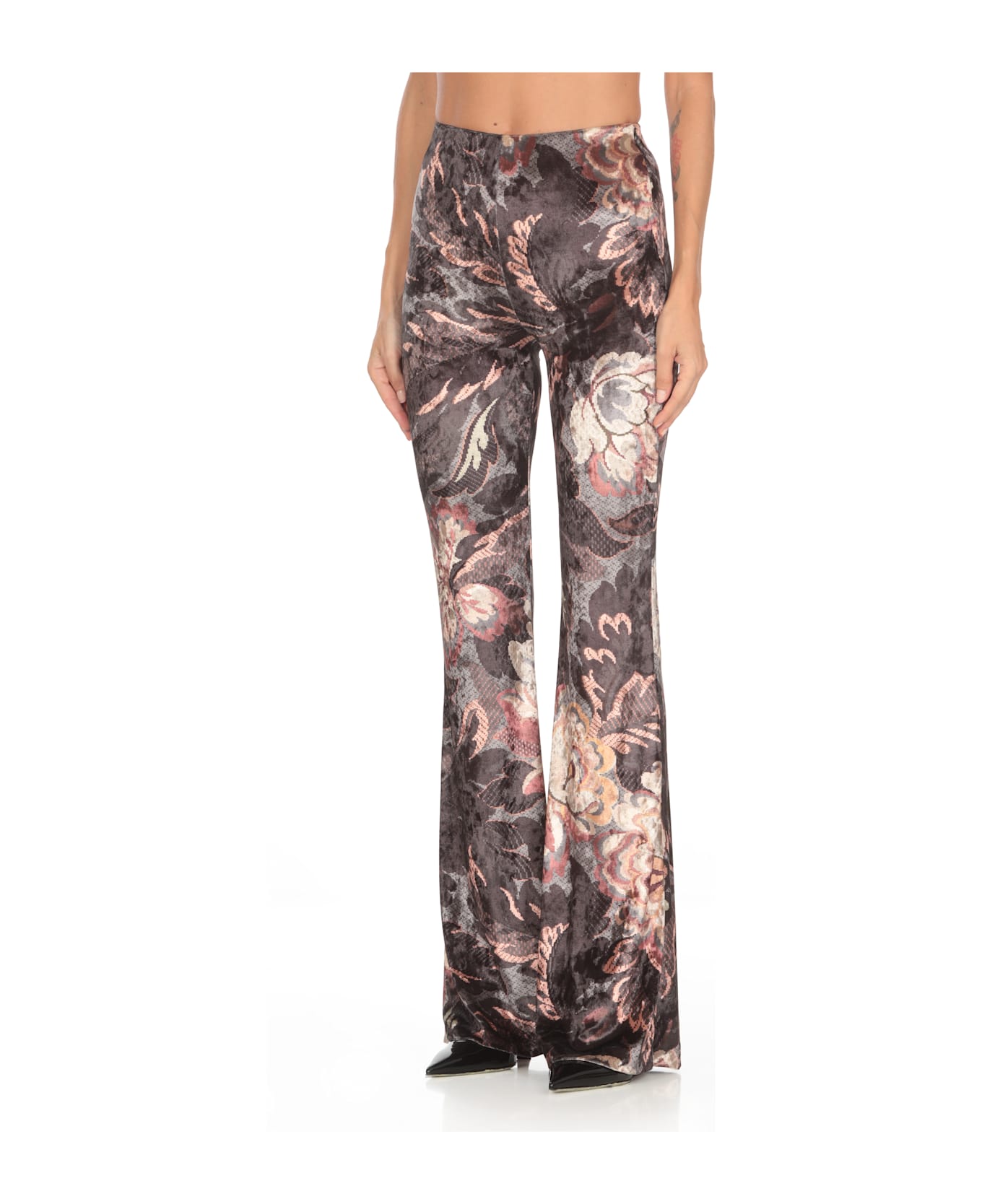 Etro Floral Printed Chenille Trousers - Multicolour