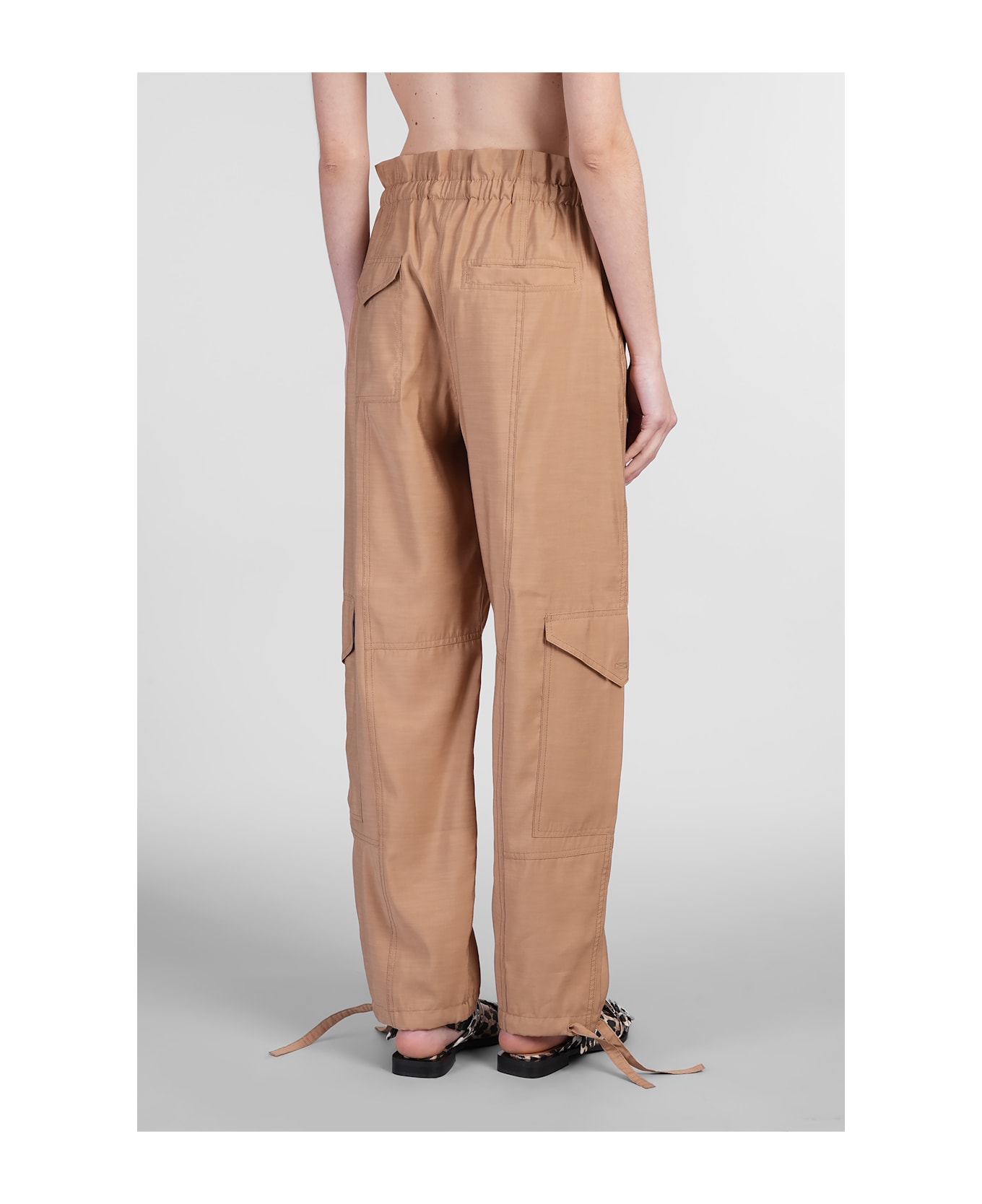 Ganni Pants In Beige Viscose - beige