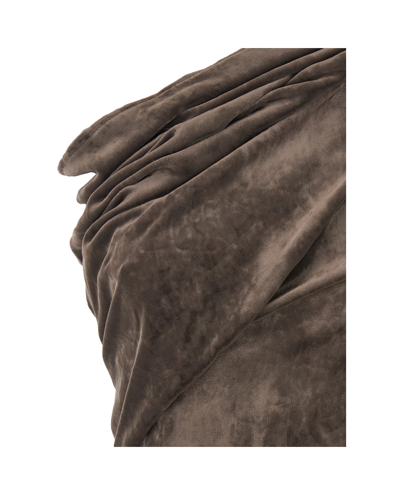 Rick Owens 
athena Arrowhead
 Brown Asymmetric Long Dress With Ruched Neckline And Side Single Slit In Viscose Blend Woman - MULTICOLOUR