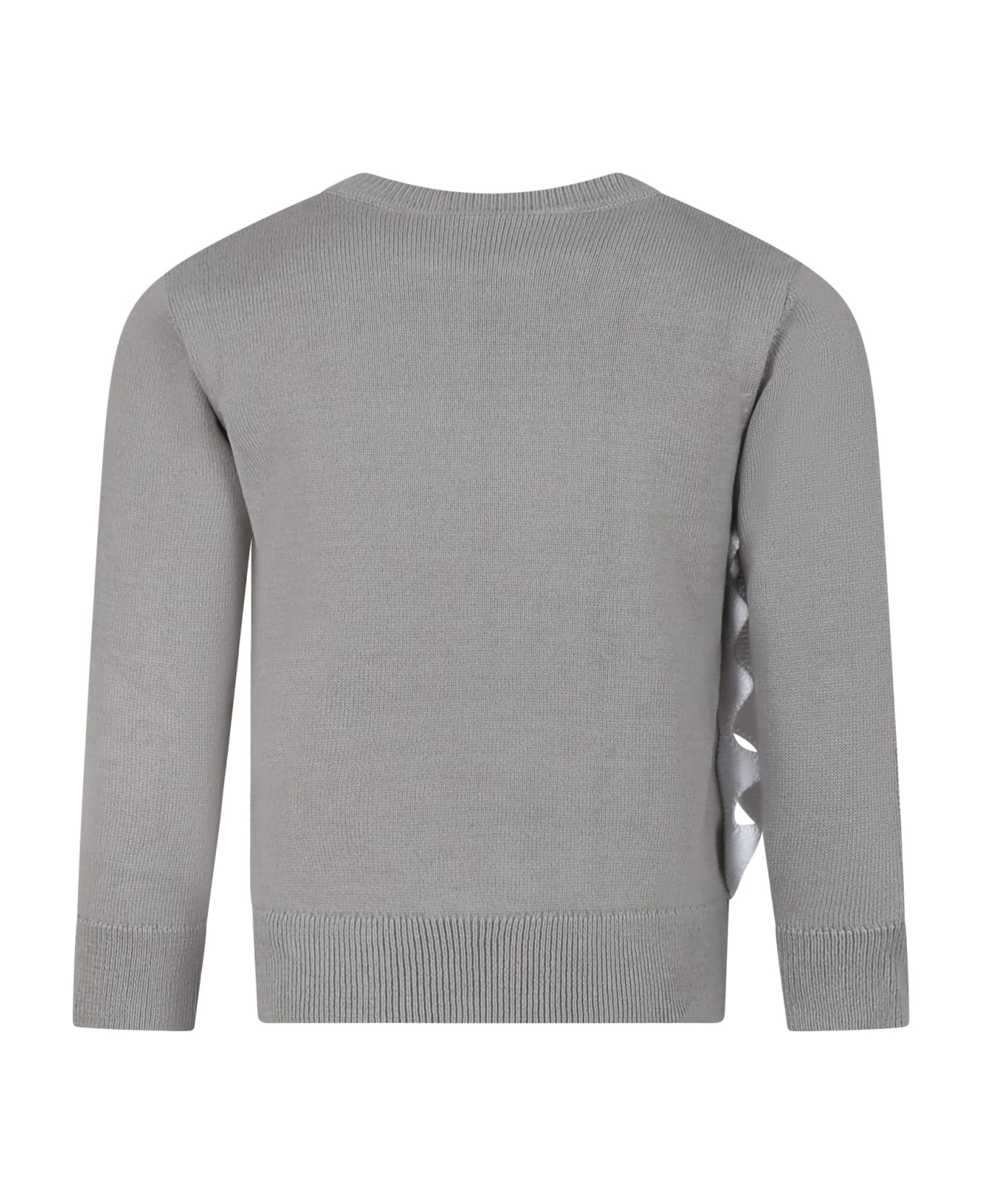 Stella McCartney Kids Gray Sweater For Boy With Shark - Grey ニットウェア＆スウェットシャツ
