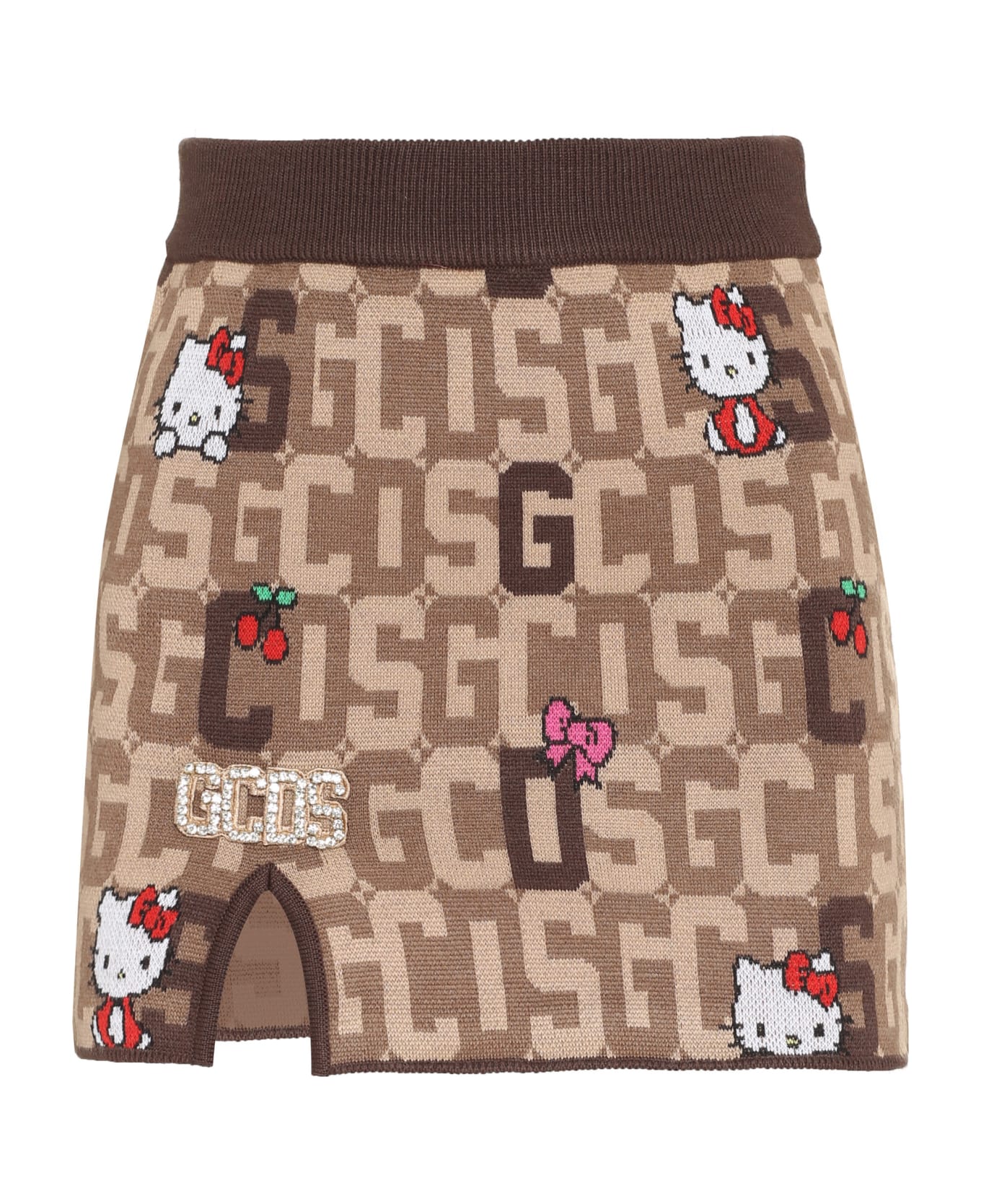 GCDS X Hello Kitty - Wool Blend Miniskirt - brown