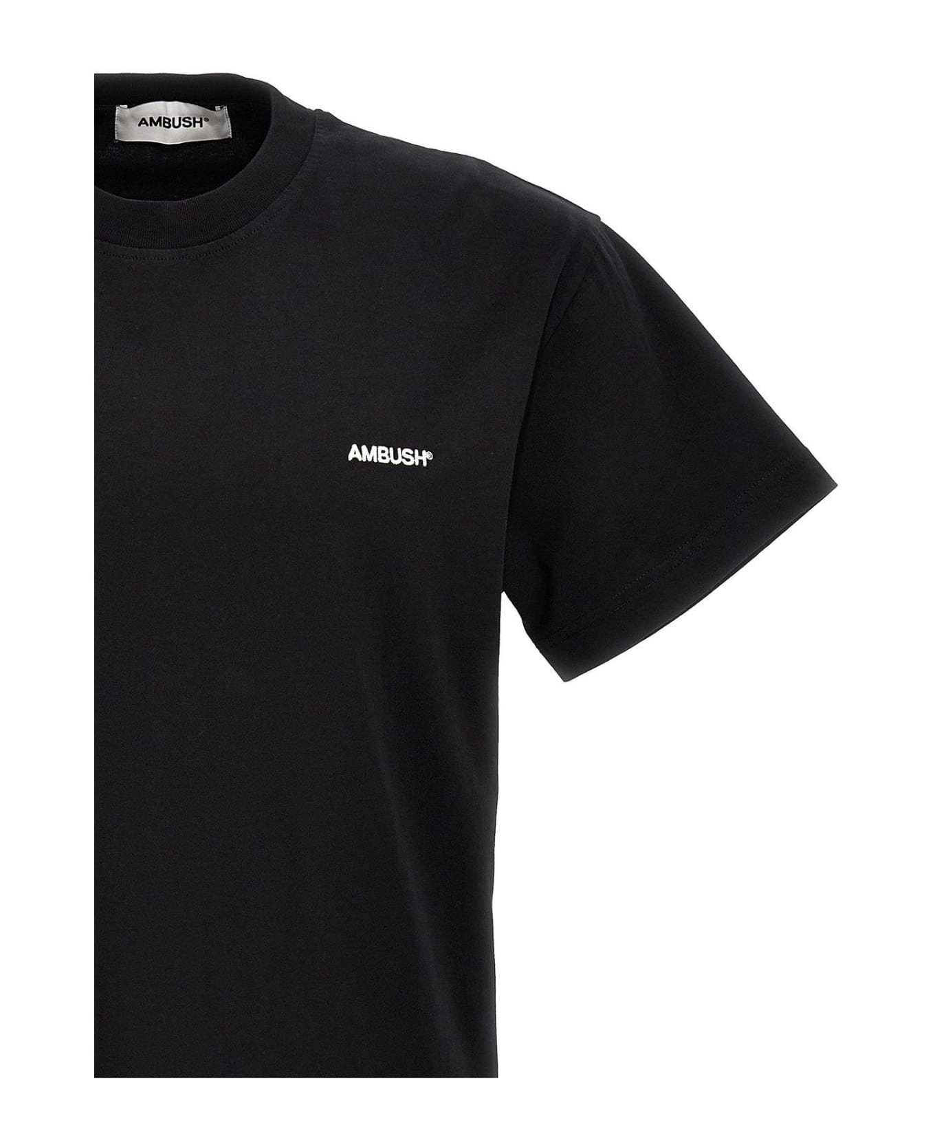 AMBUSH Logo Embroidered Crewneck T-shirt - Black