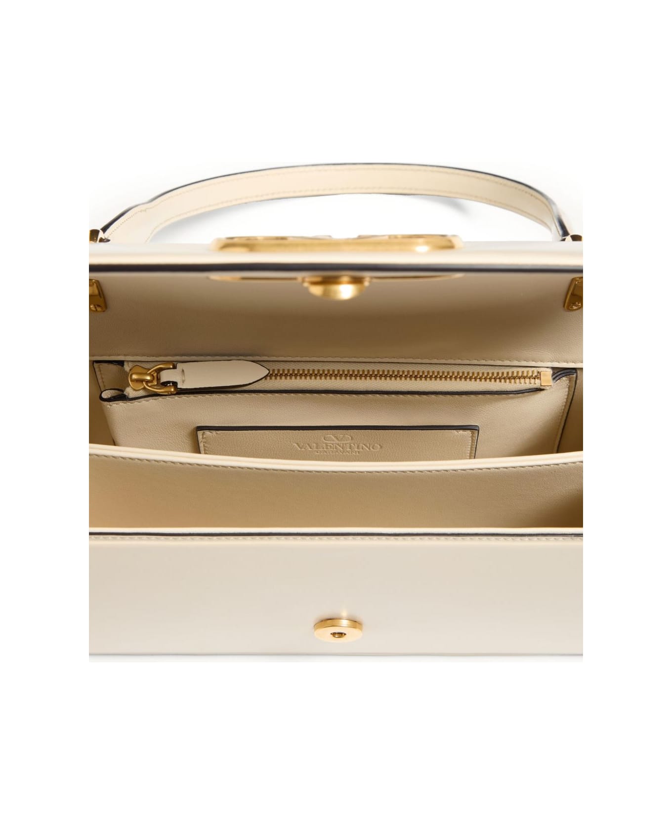 Valentino Garavani Vain Leather Top Handle Bag - White