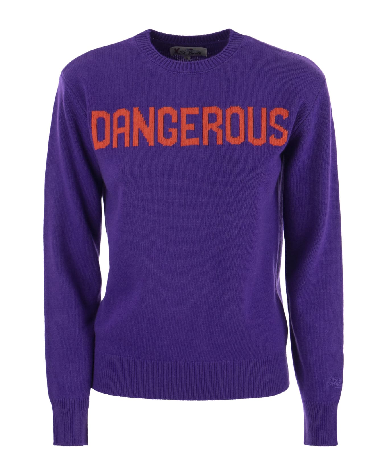MC2 Saint Barth Wool And Cashmere Blend Jumper With Dangerous Embroidery - Purple