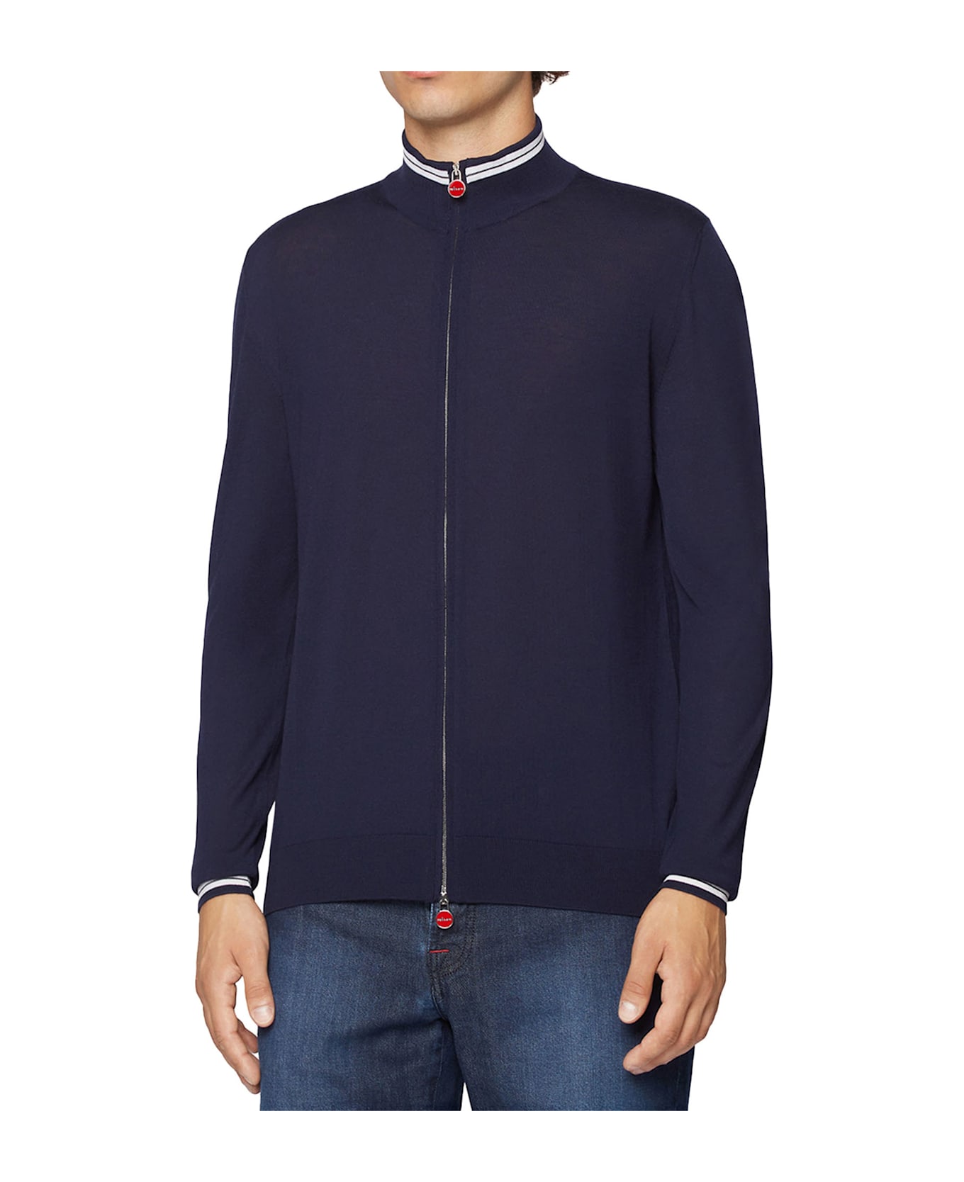 Kiton Blouson Wool - BLUE/WHITE