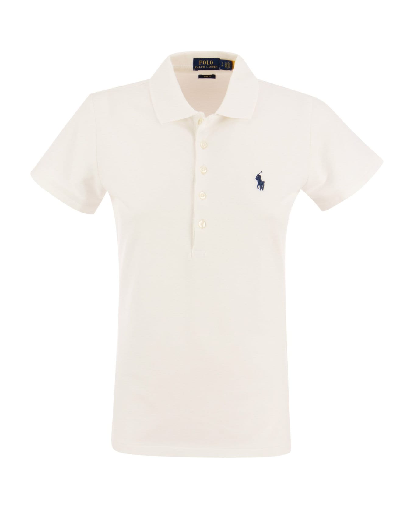 Polo Ralph Lauren Stretch Cotton Piqué Polo Shirt - White
