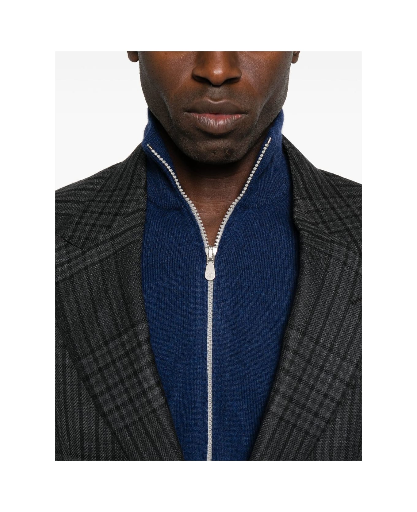 Brunello Cucinelli Cashmere Zipped Cardigan - Blue
