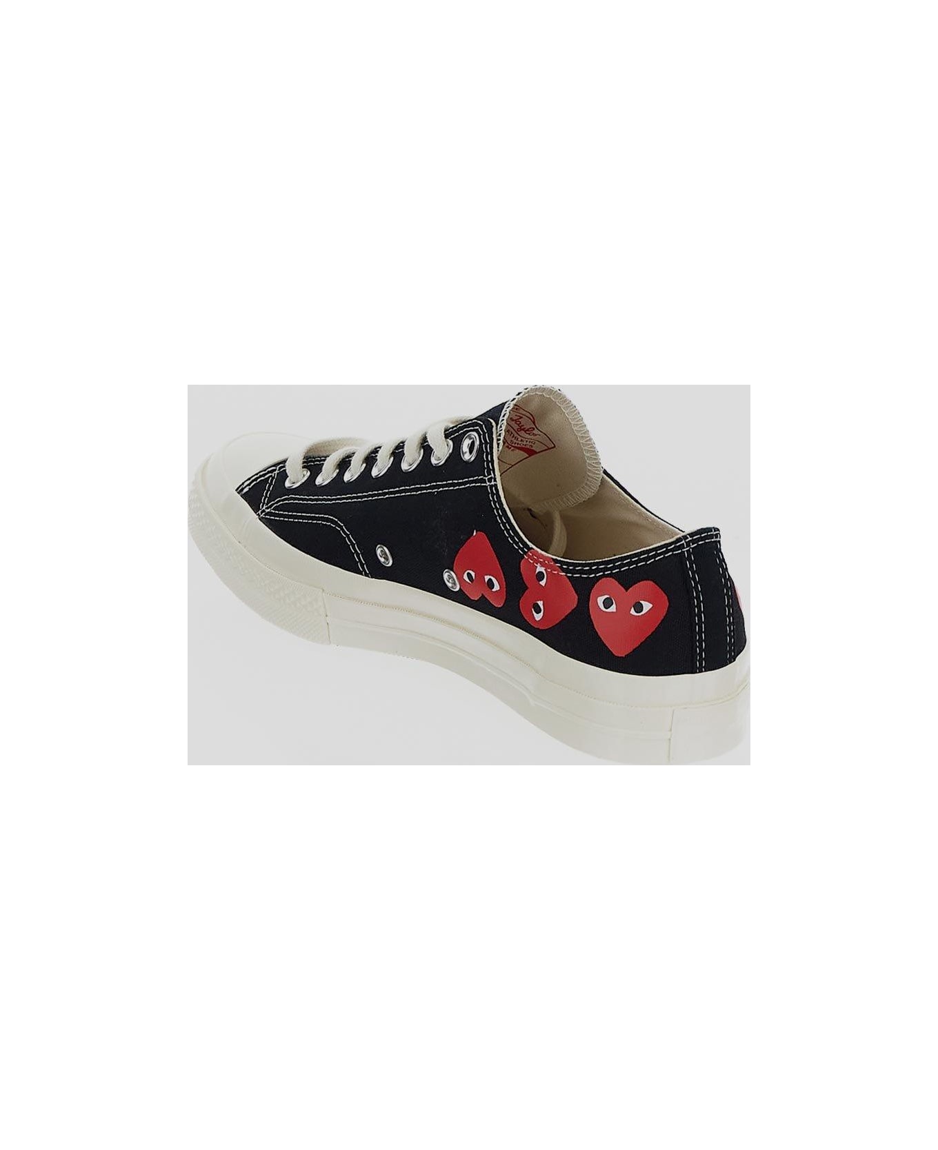 Comme des Garçons X Converse Chuck 70 Heart Printed Lace-up Sneakers - Black スニーカー