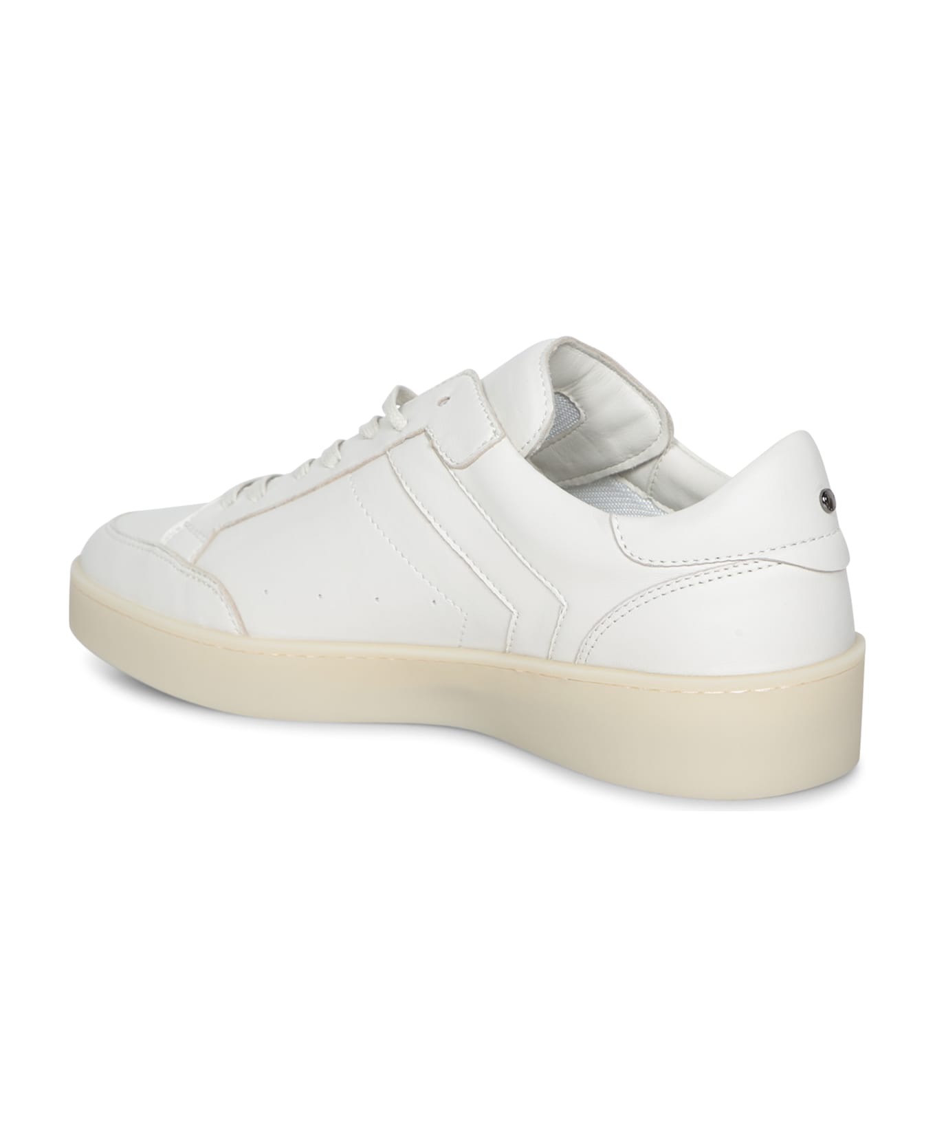Canali White Leather Sneakers - White