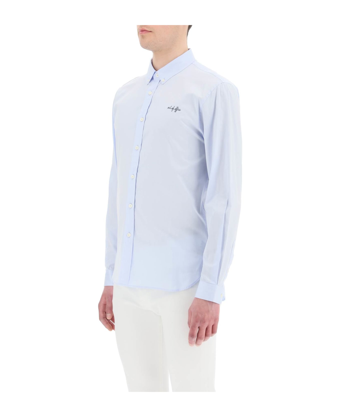 Maison Labiche Embroidered Malerbes Shirt - TWILL SKY BLUE (Light blue)