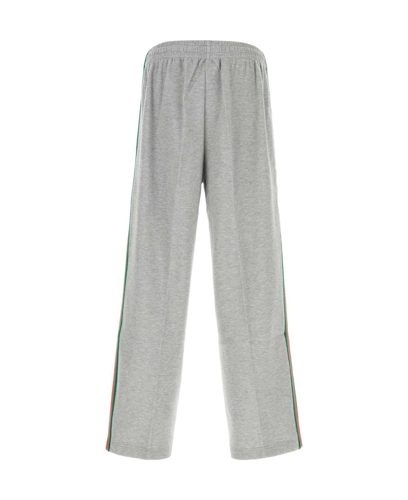 Gucci Grey Cotton Blend Joggers - LIGHTGREYMELMIX